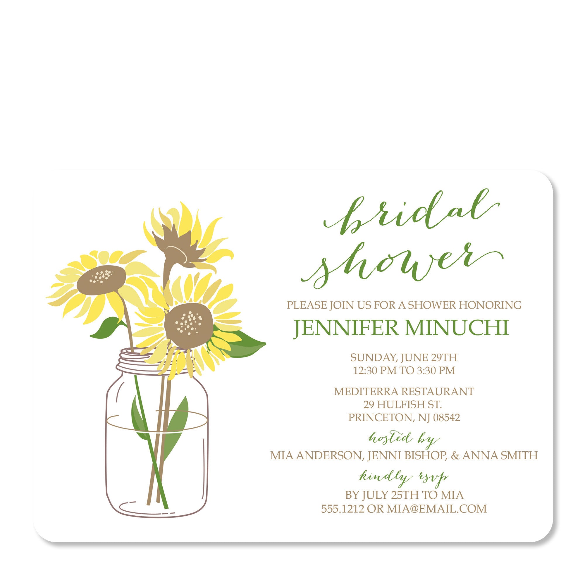 Sunflower Bridal Shower Invitation