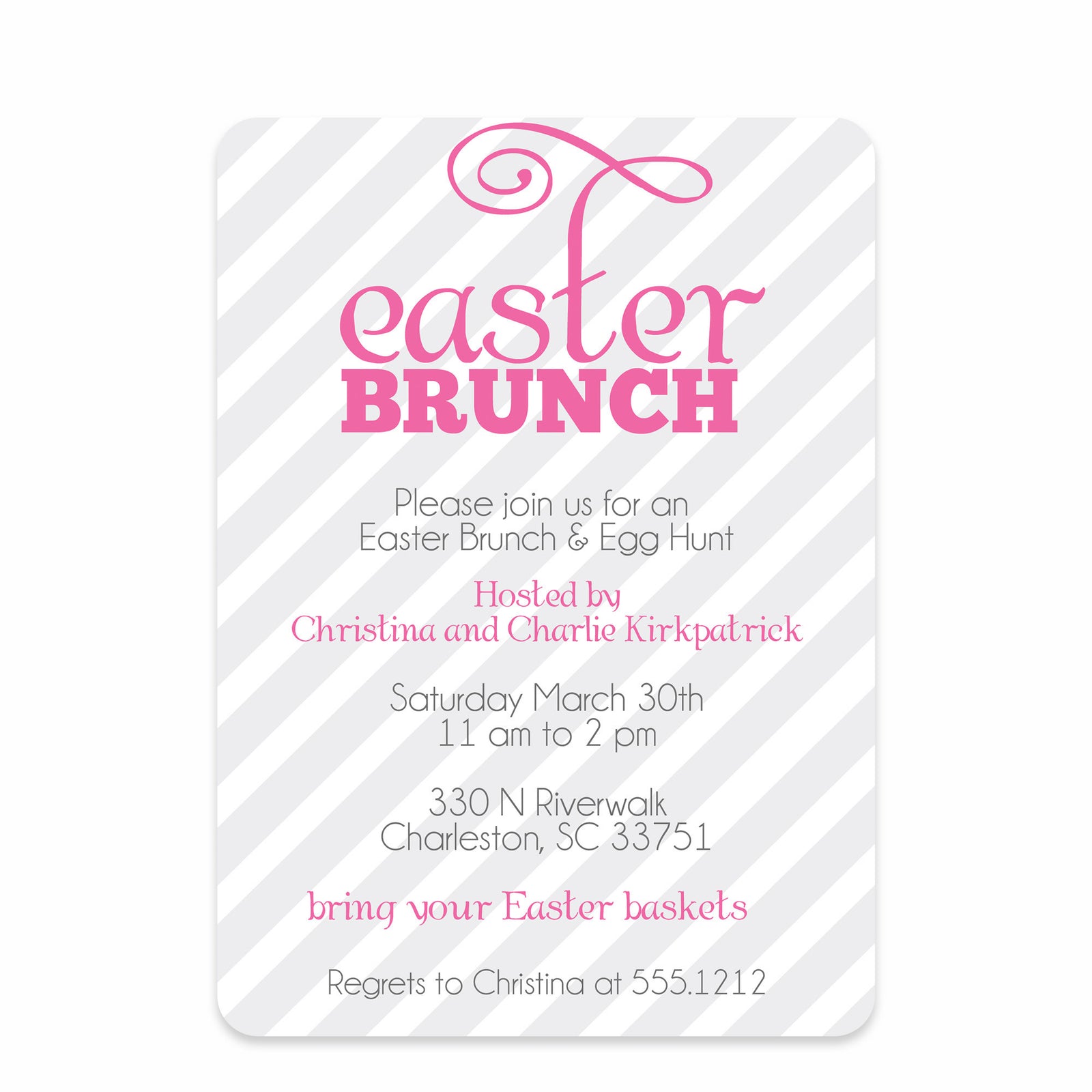 Sweet Stripe Easter Invitation