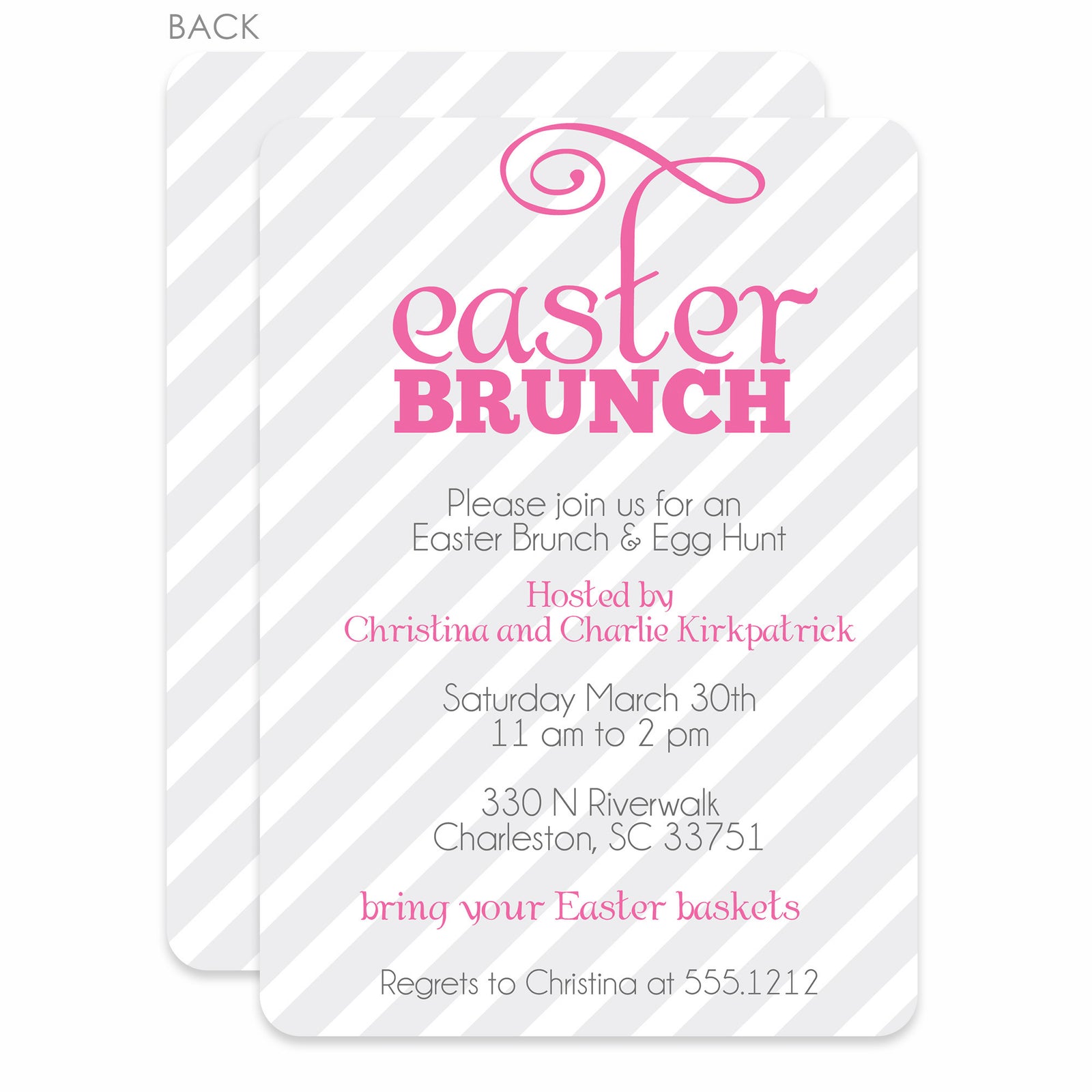 Sweet Stripe Easter Invitation