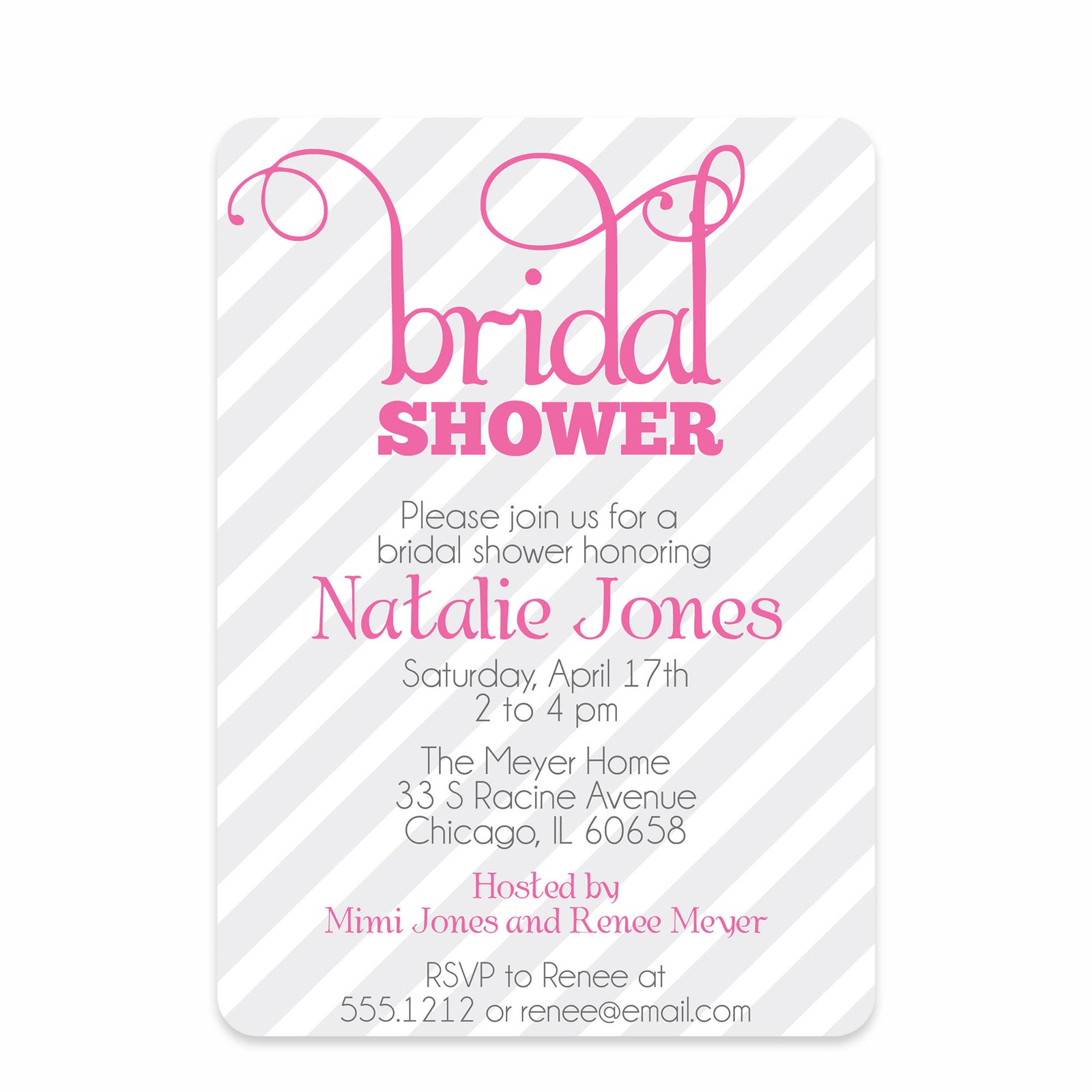 Tickled Pink Bridal Shower Invitation
