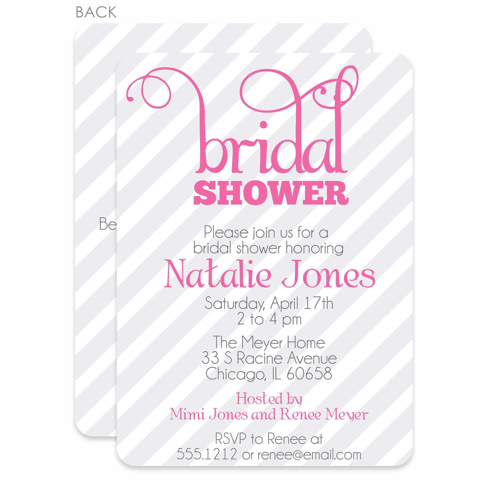 Tickled Pink Bridal Shower Invitation