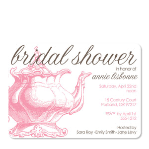 Vintage Teapot Bridal Shower Invitation