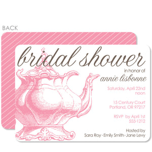 Vintage Teapot Bridal Shower Invitation