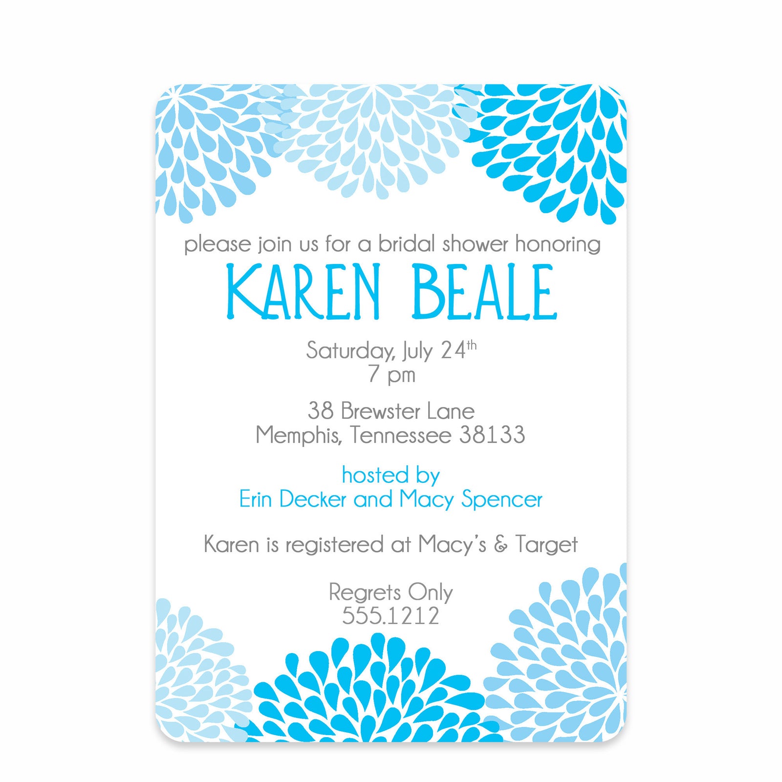Chrysanthemum Bridal Shower Invitation