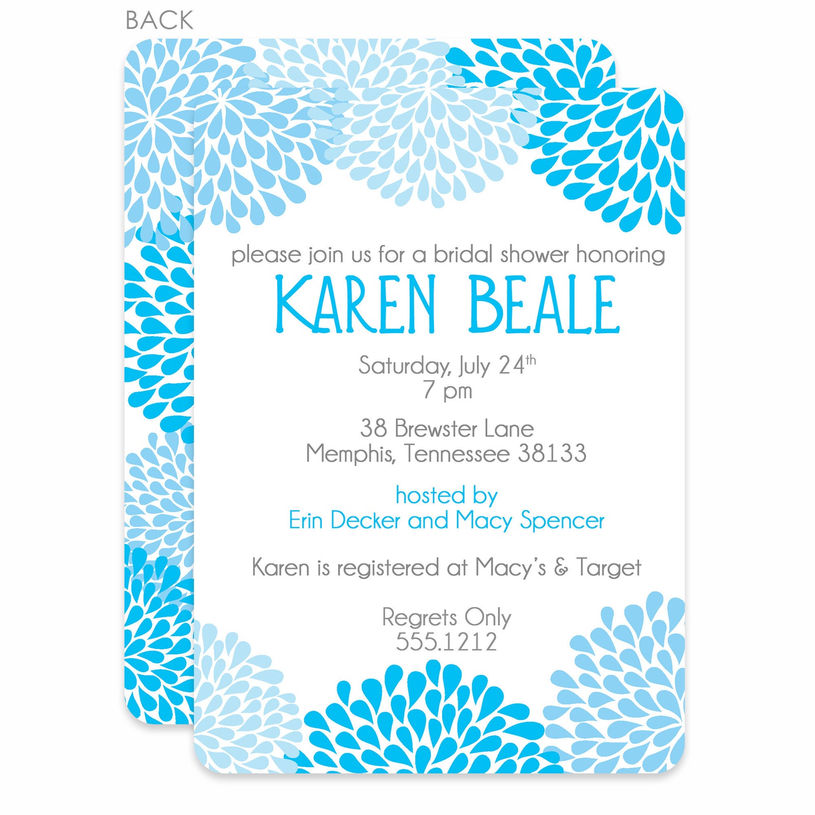 Chrysanthemum Bridal Shower Invitation