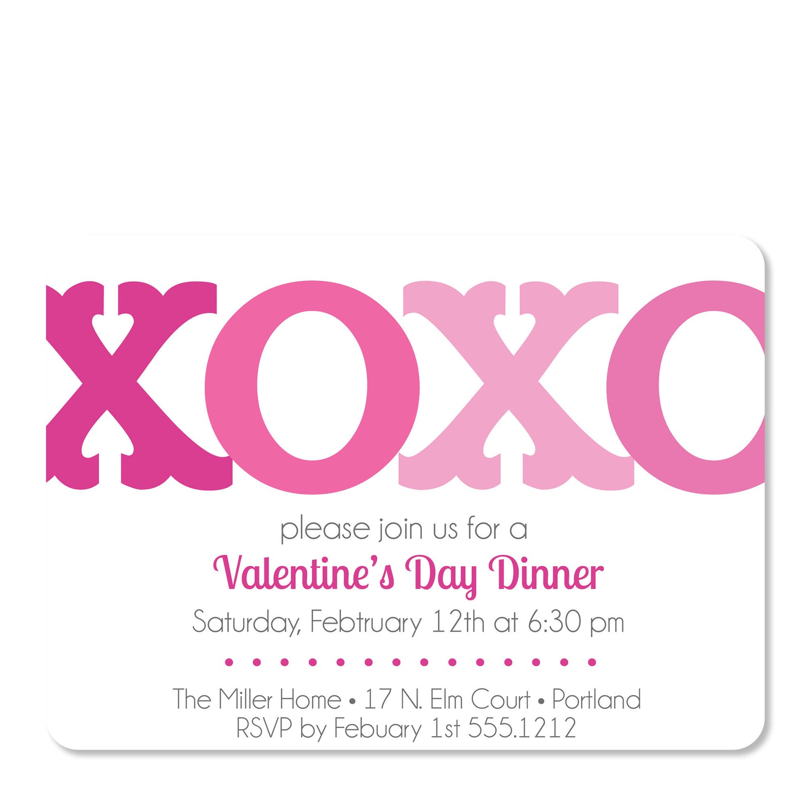 XOXO Valentine's Day Invitation