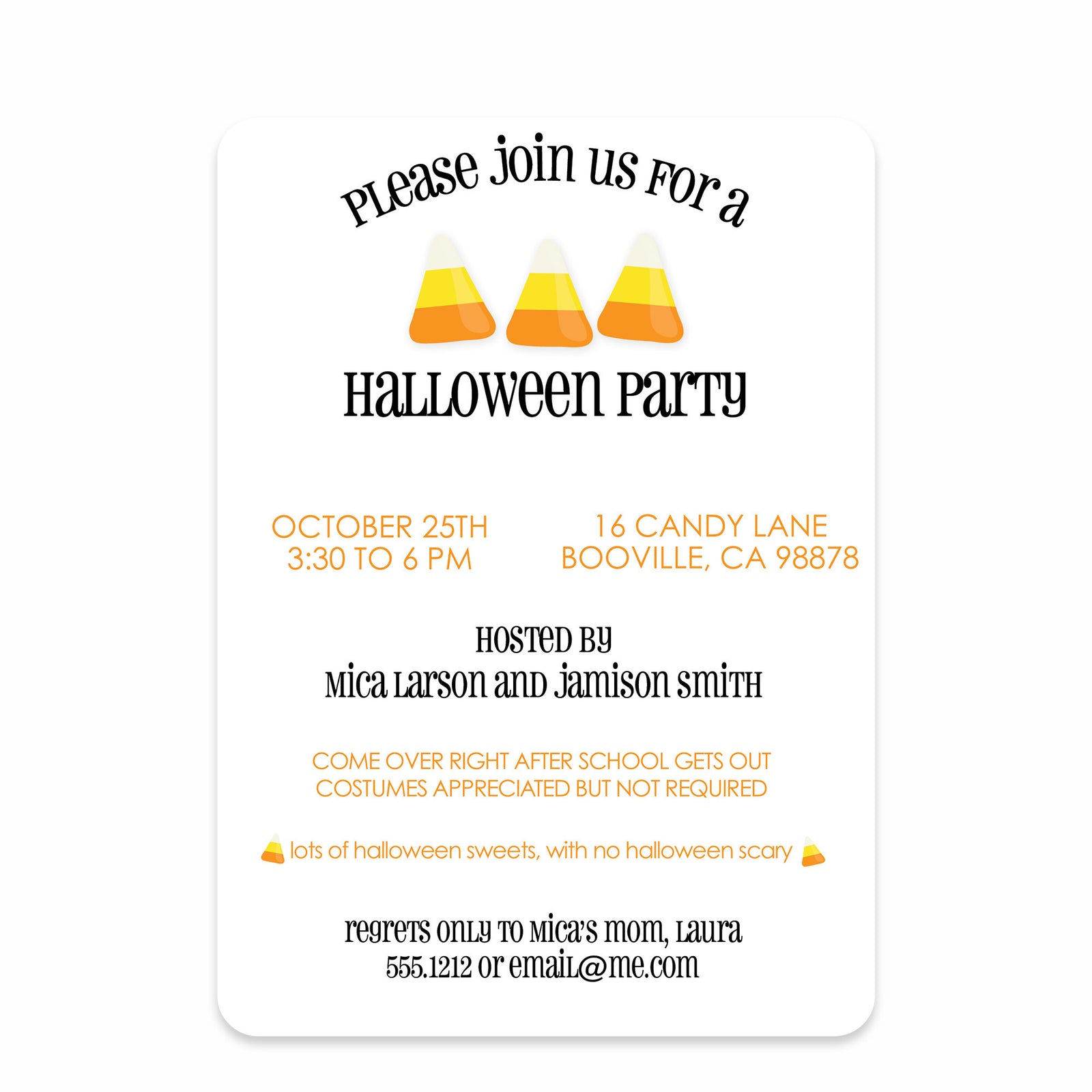 Candy Corn Halloween Invitation (printed) | PIPSY.COM