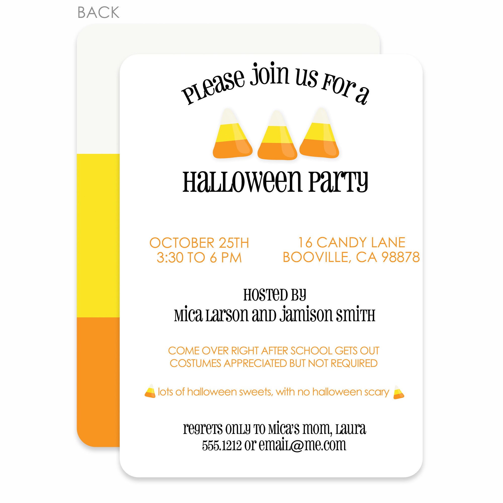 Candy Corn Halloween Invitation (printed) | PIPSY.COM