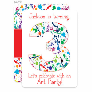 Art Party Birthday Invitation, Boy, Red, PIPSY.COM