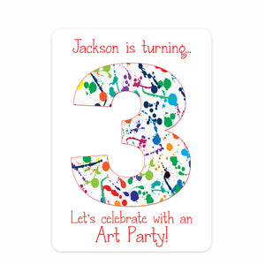 Art Party Birthday Invitation, Boy, Red, PIPSY.COM, front