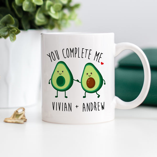 Green You Complete Me Avocado Cartoon Friends Thermal Tumbler