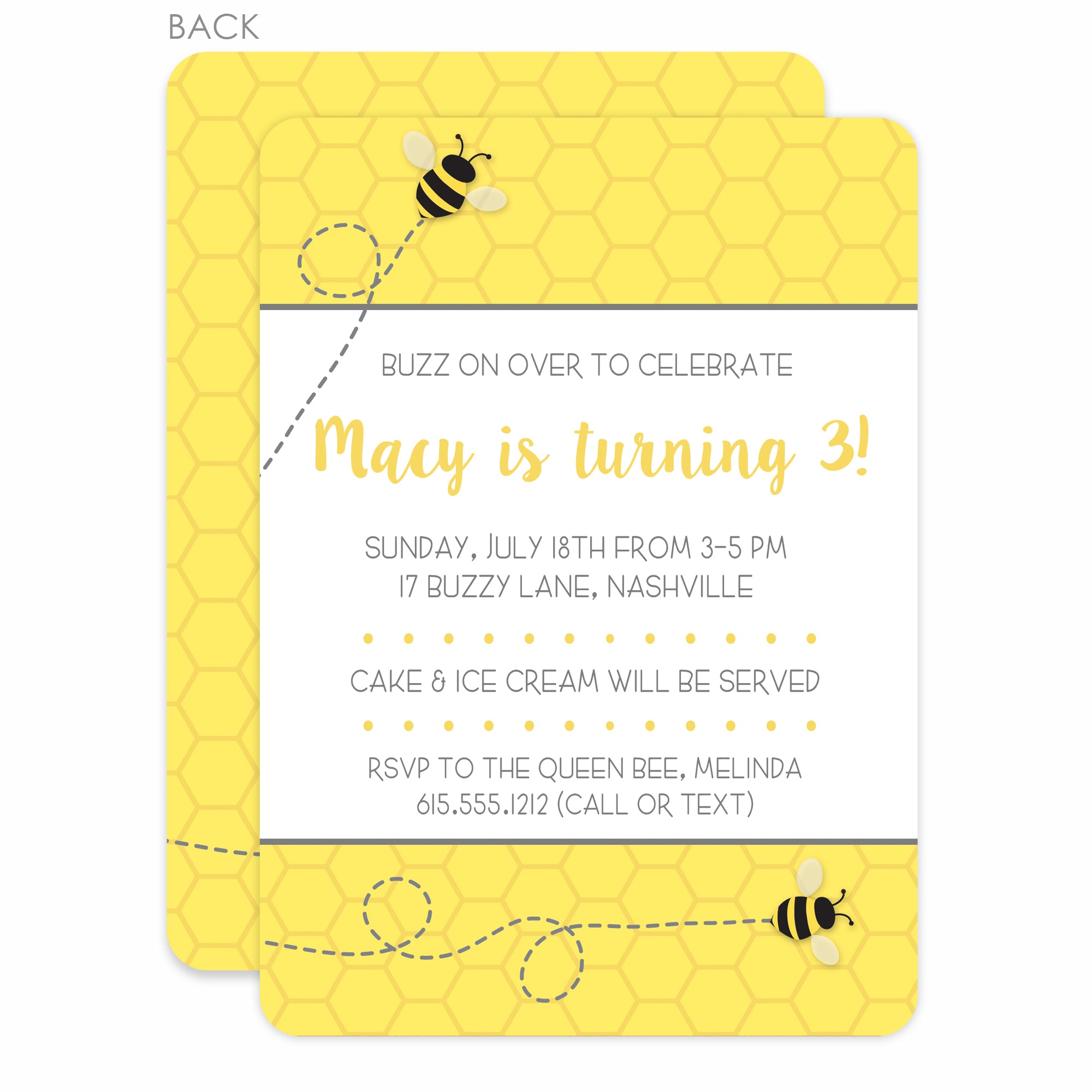 Bumble Bee Birthday Invitation, Pipsy.com