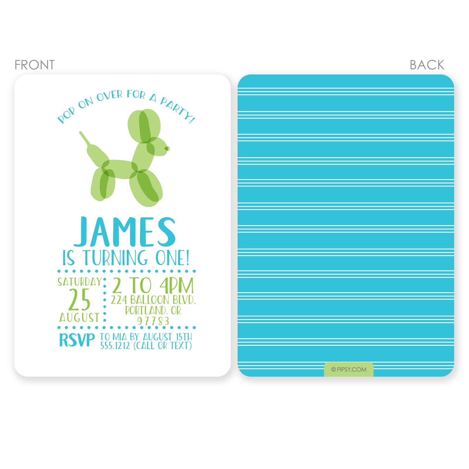 Balloon Animal Boy Birthday Invitation | PIPSY.COM