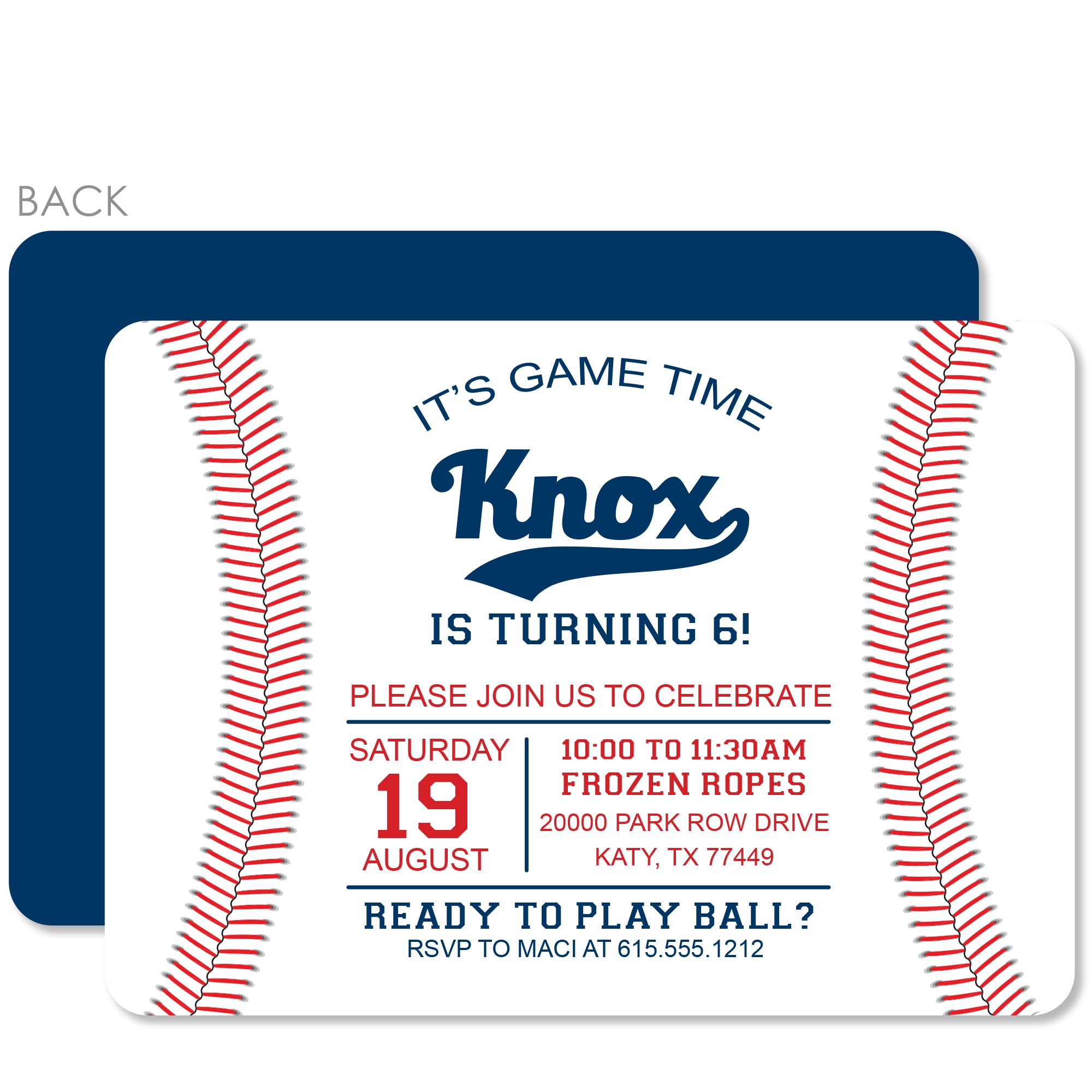 Baseball Birthday Invitation, Premium Printed Cardstock, Pipsy.com