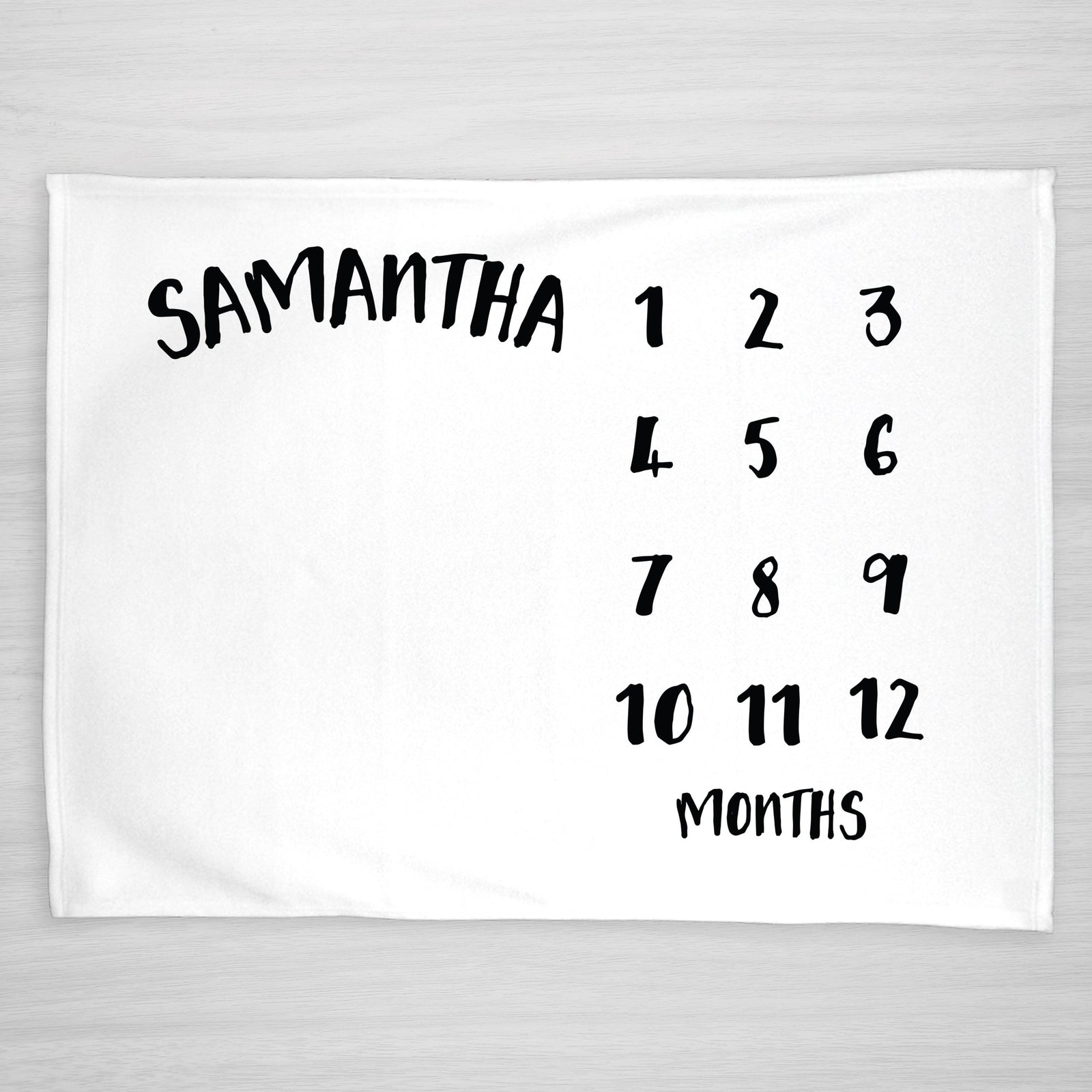 Classic Girl Milestone Blanket, Gender Neutral, Pick any text color, Personalized