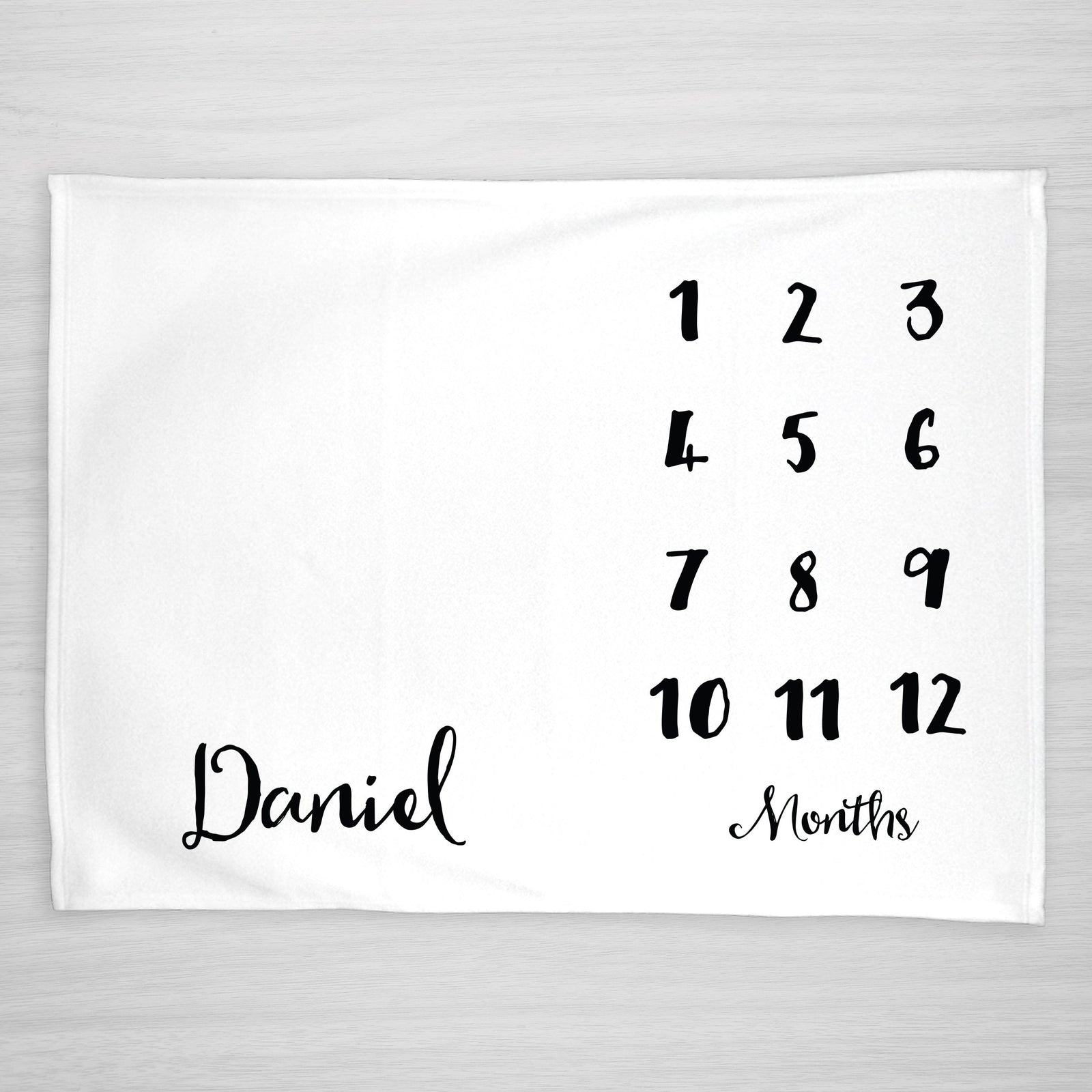 Classic Script Milestone Blanket, Fleece super soft blanket