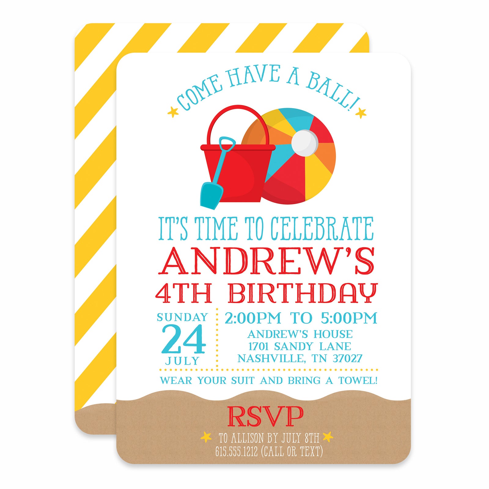 Beach Ball Birthday Invitations | Pipsy.com