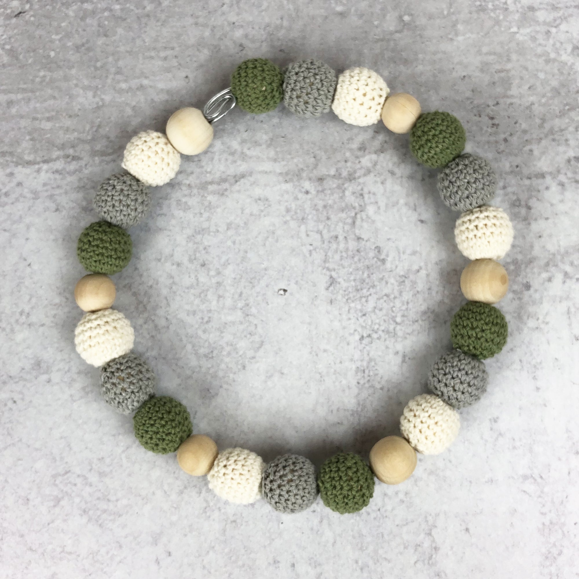 Milestone Marker, wooden and crochet beads, handmade | PIPSY.COM