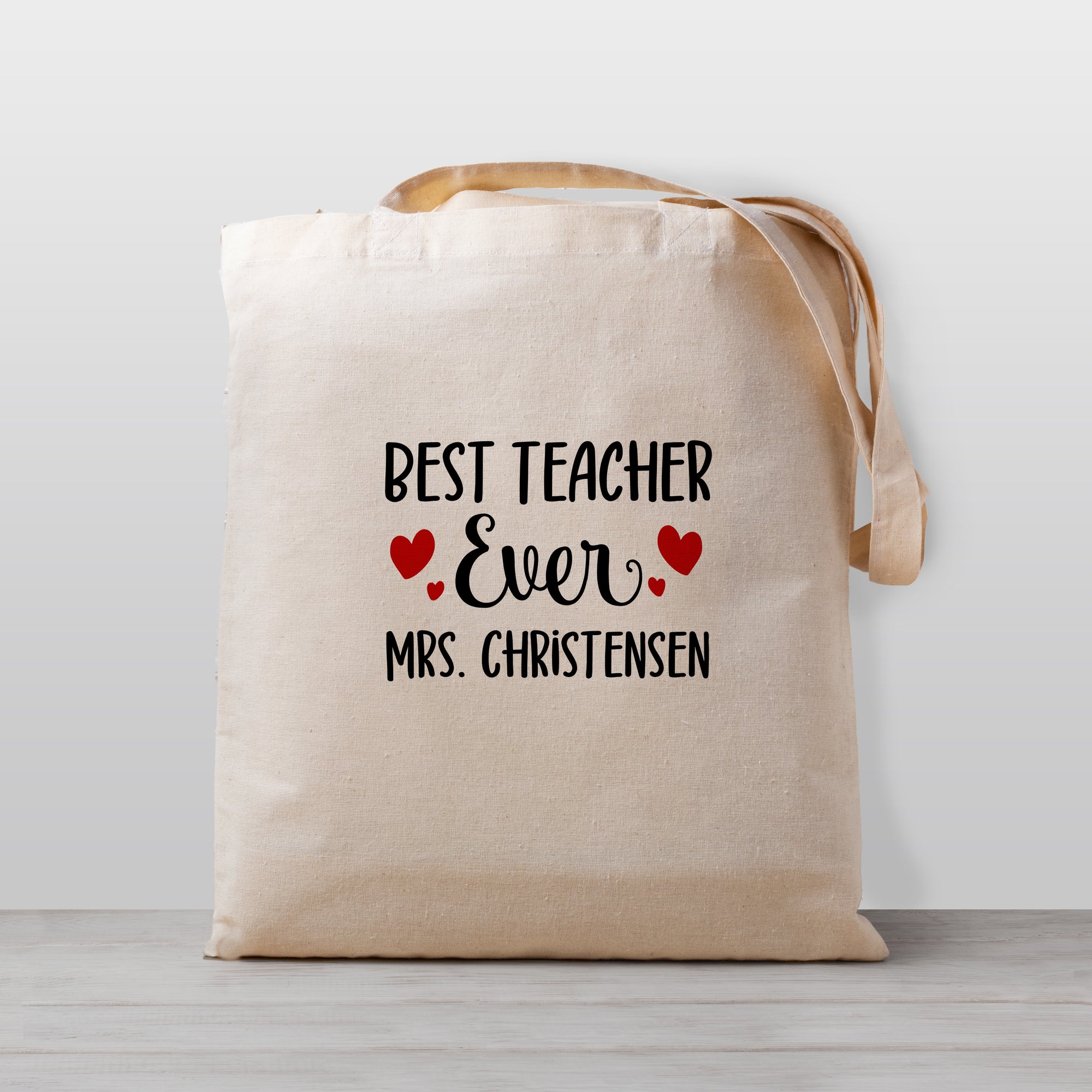 Best Teacher Ever Personalized Tote Bag, 100% Natural Cotton Canvas, Pipsy.com