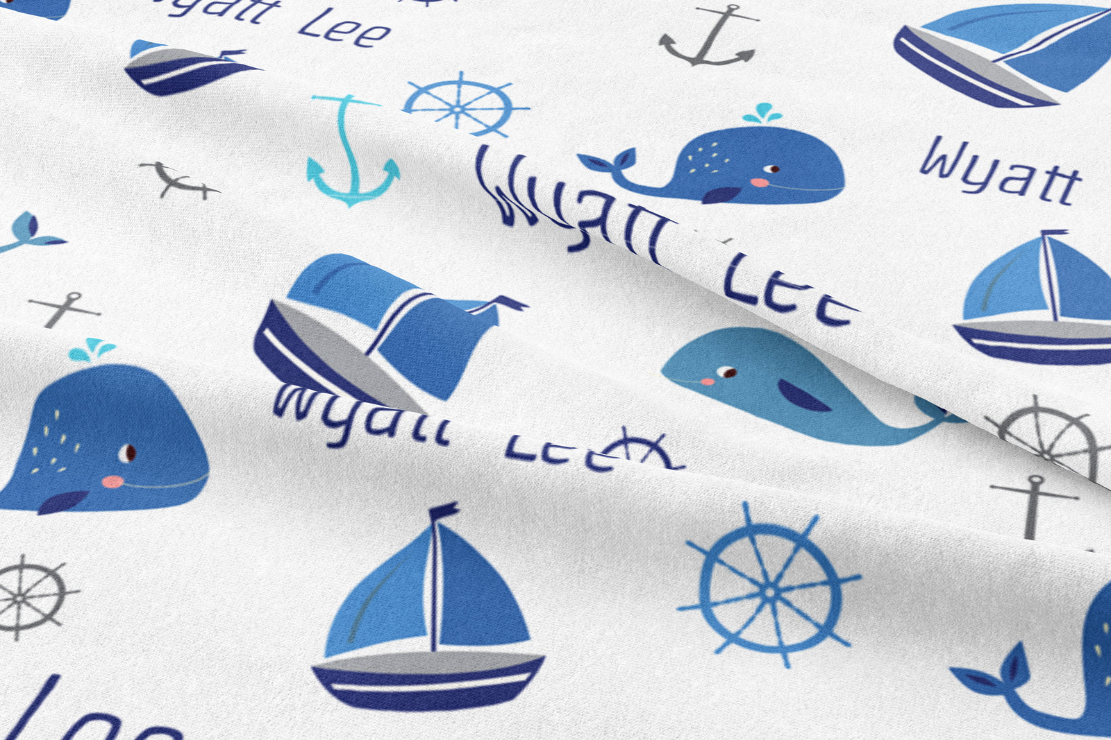 Boats and Whales personalized crib sheet | Pipsy.com
