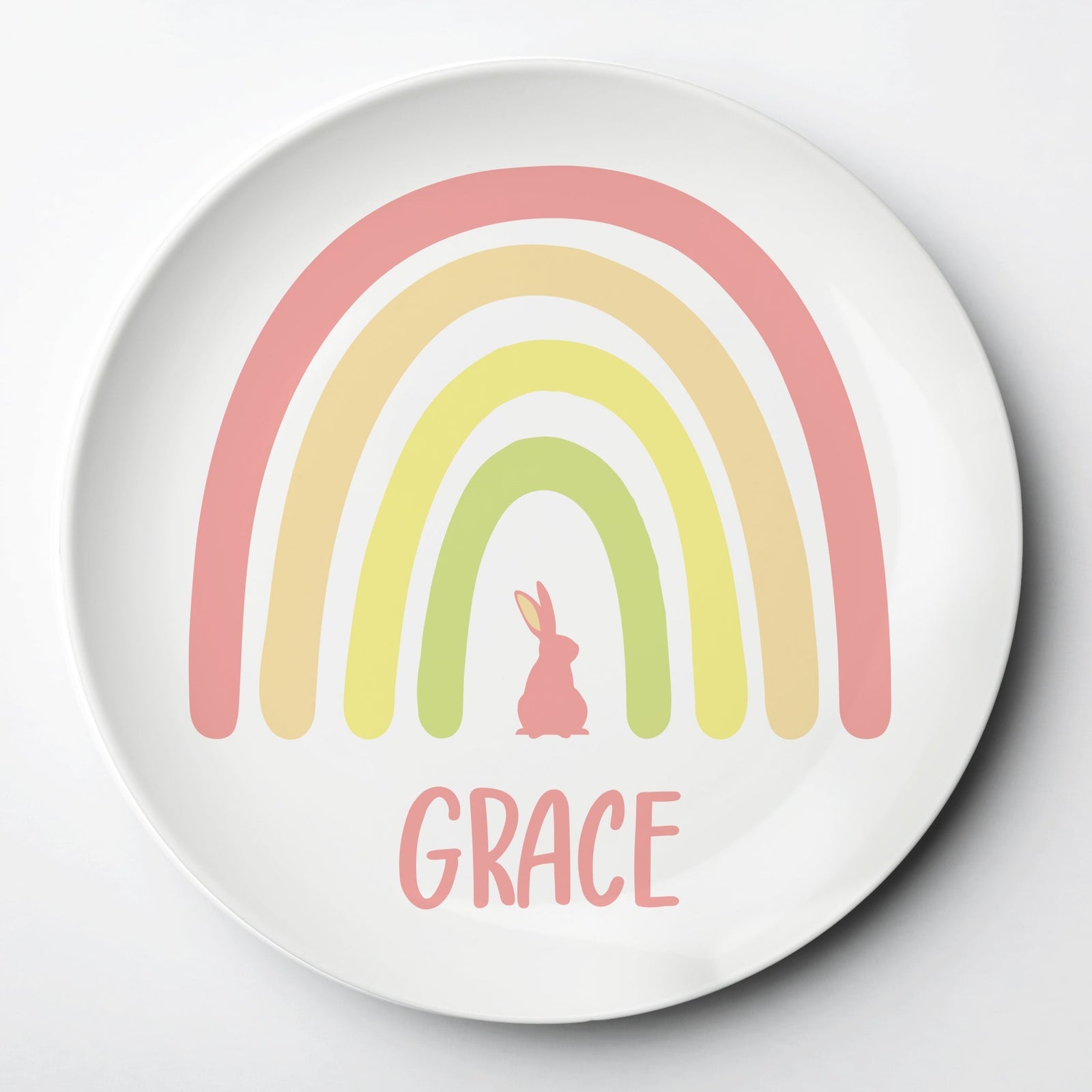 Easter Rainbow ThermoSāf® kids reusable plate, microwave, dishwasher and oven safe.  Made in the USA, Pipsy.com