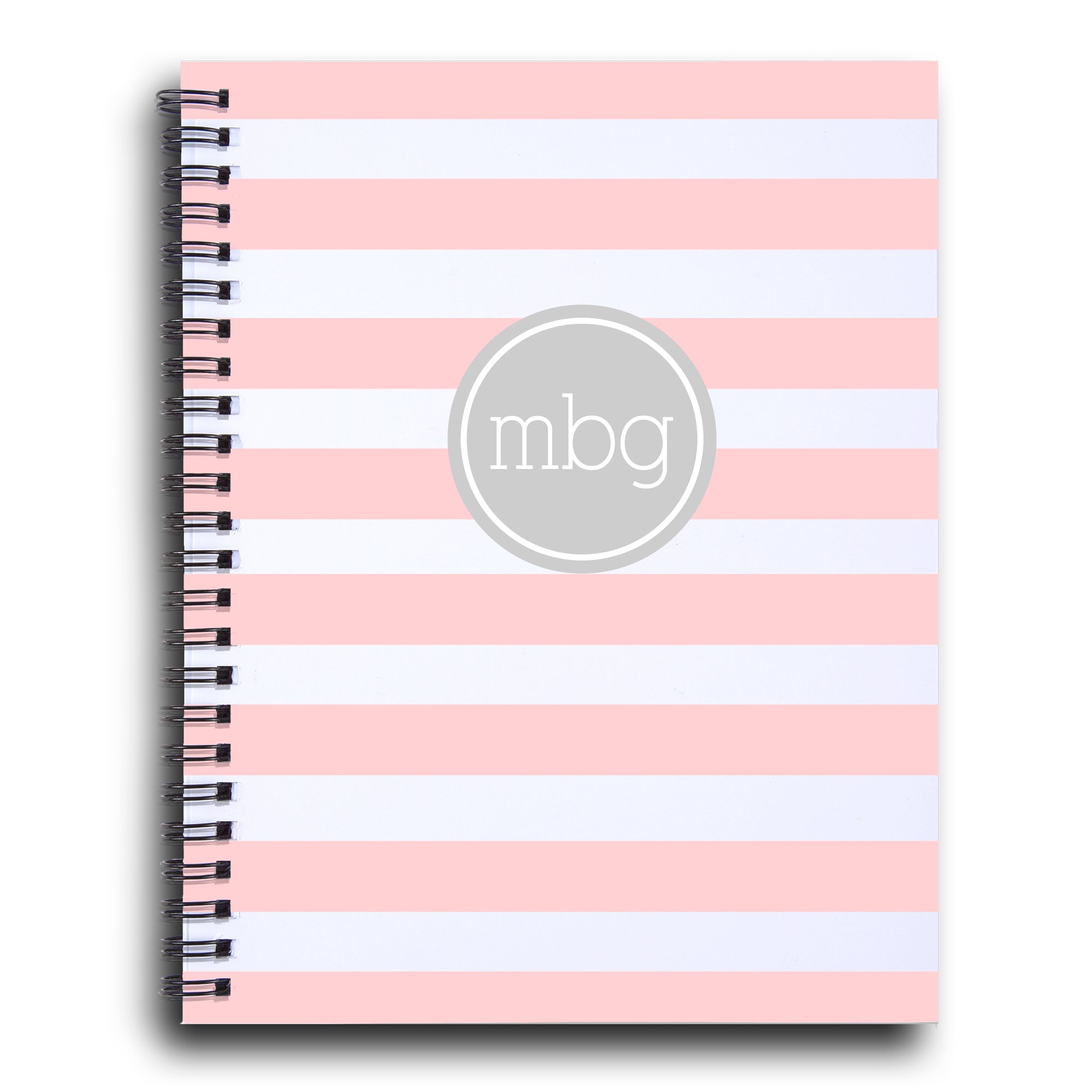 Bold Stripe Initial notebook  in ballet | PIPSY.COM