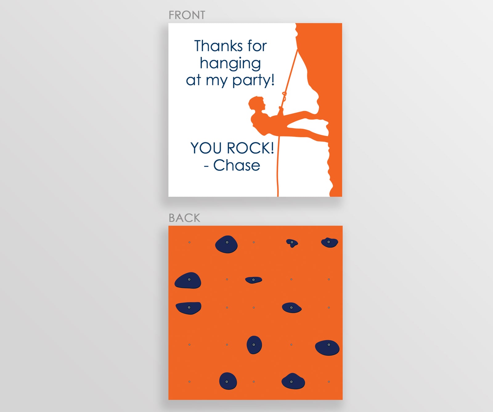 Boy Rock Climbing Favor Tag, Instant Download DIY, Templett, PIPSY.COM