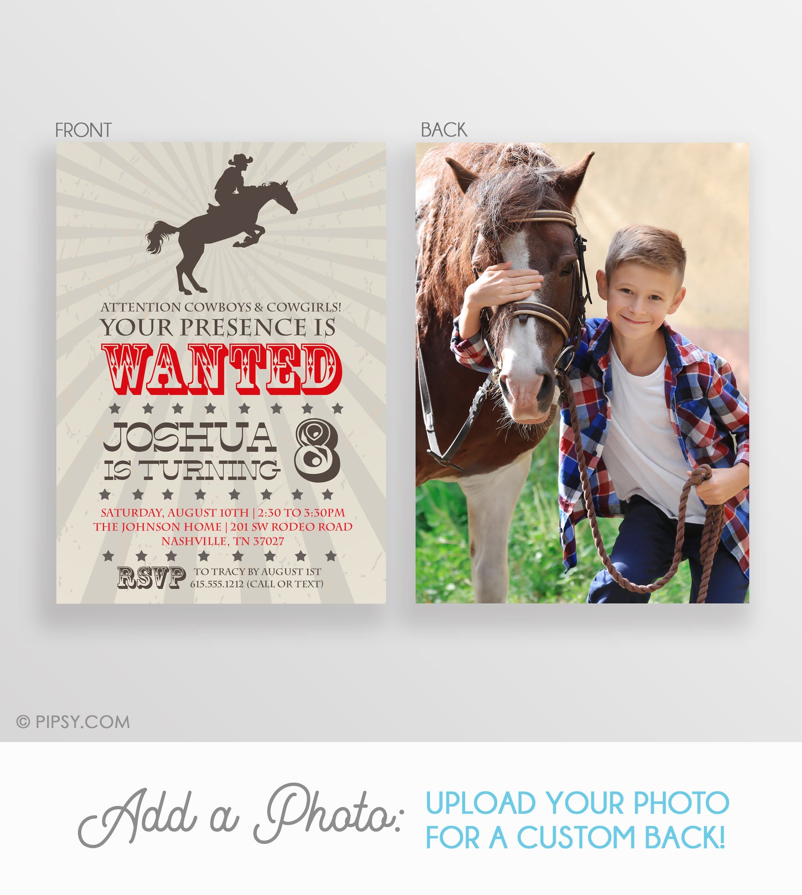 Cowboy Birthday Invitation | Instant Download | DIY Templett Invitation | PIPSY.COM