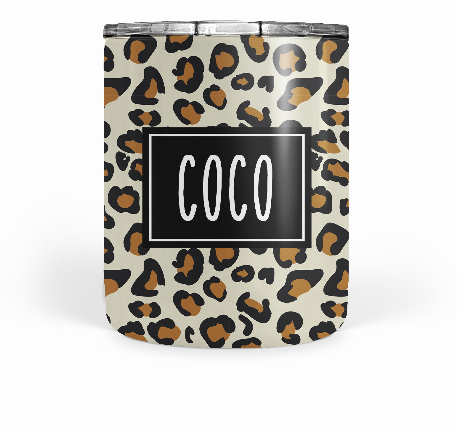 LEOPARD 10 OUNCE STAINLESS STEEL TUMBLER, PIPSY.COM