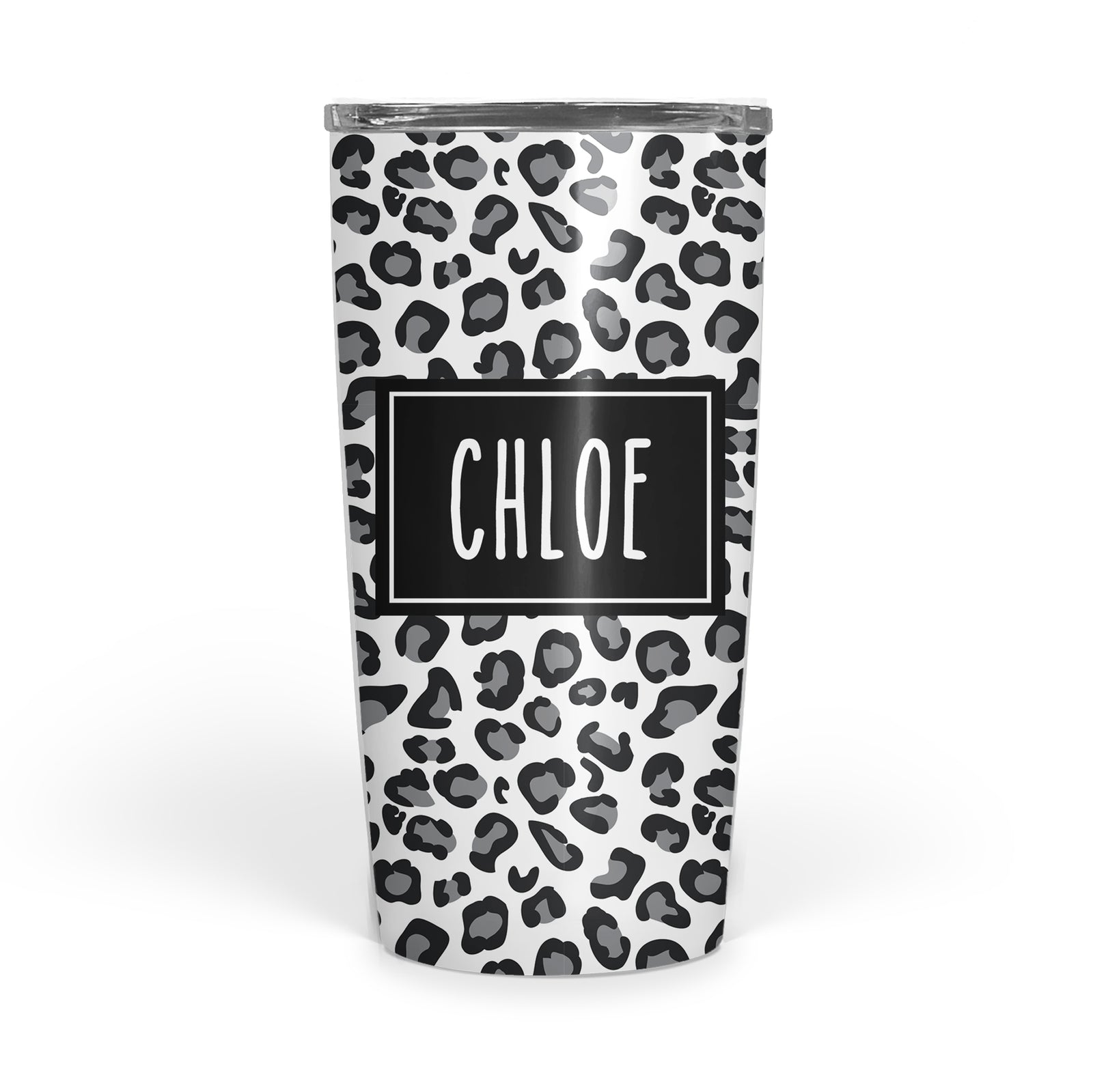 Black White and Gray Cheetah | 20 oz tumbler | Pipsy.com