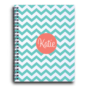 Chevron with Dot and Name Spiral Notebook