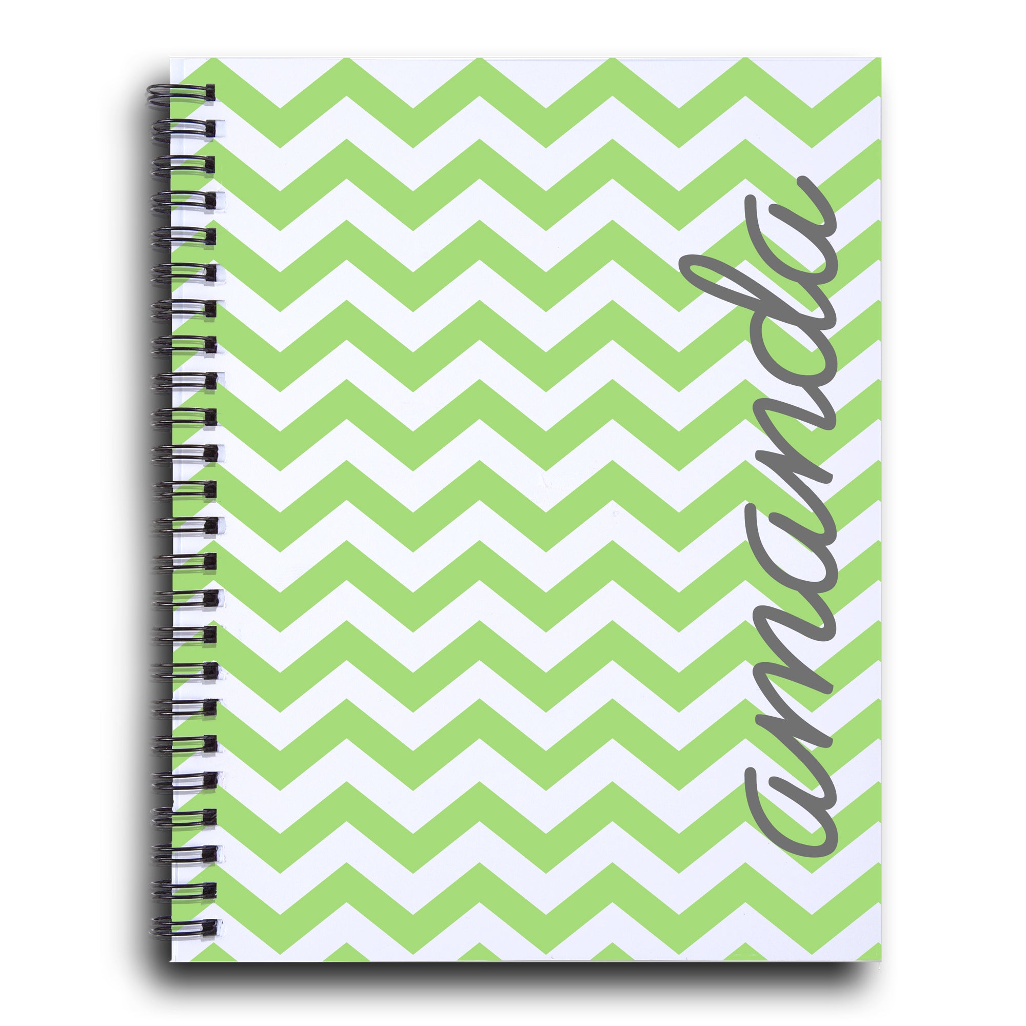 Personalized Chevron Notebook in spring green | PIPSY.COM