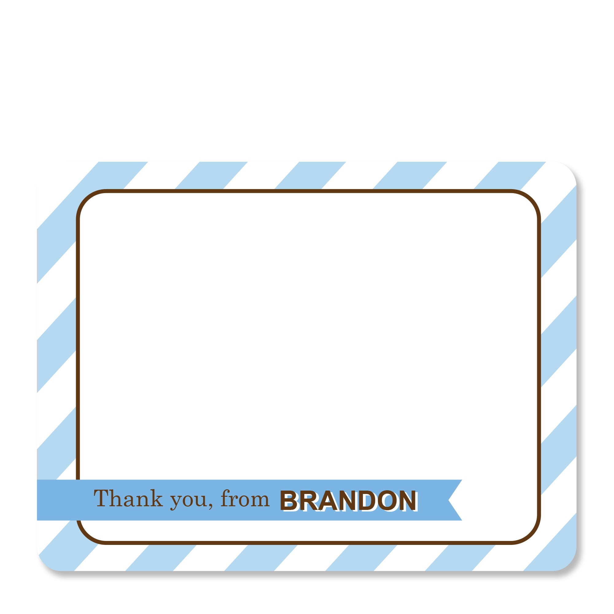 Chocolate Party Thank You Notes, Blue (Printed)