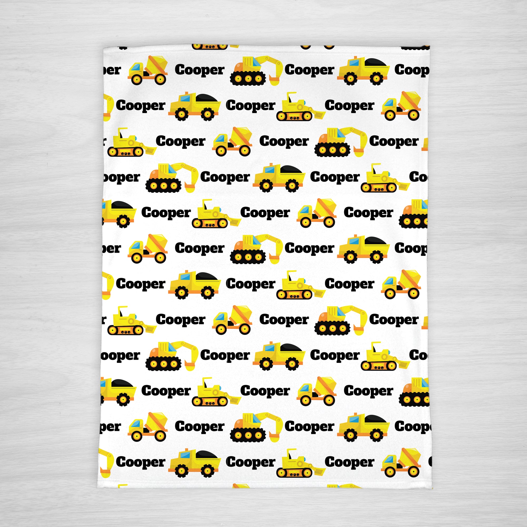 Construction Vehicles Personalized Blanket