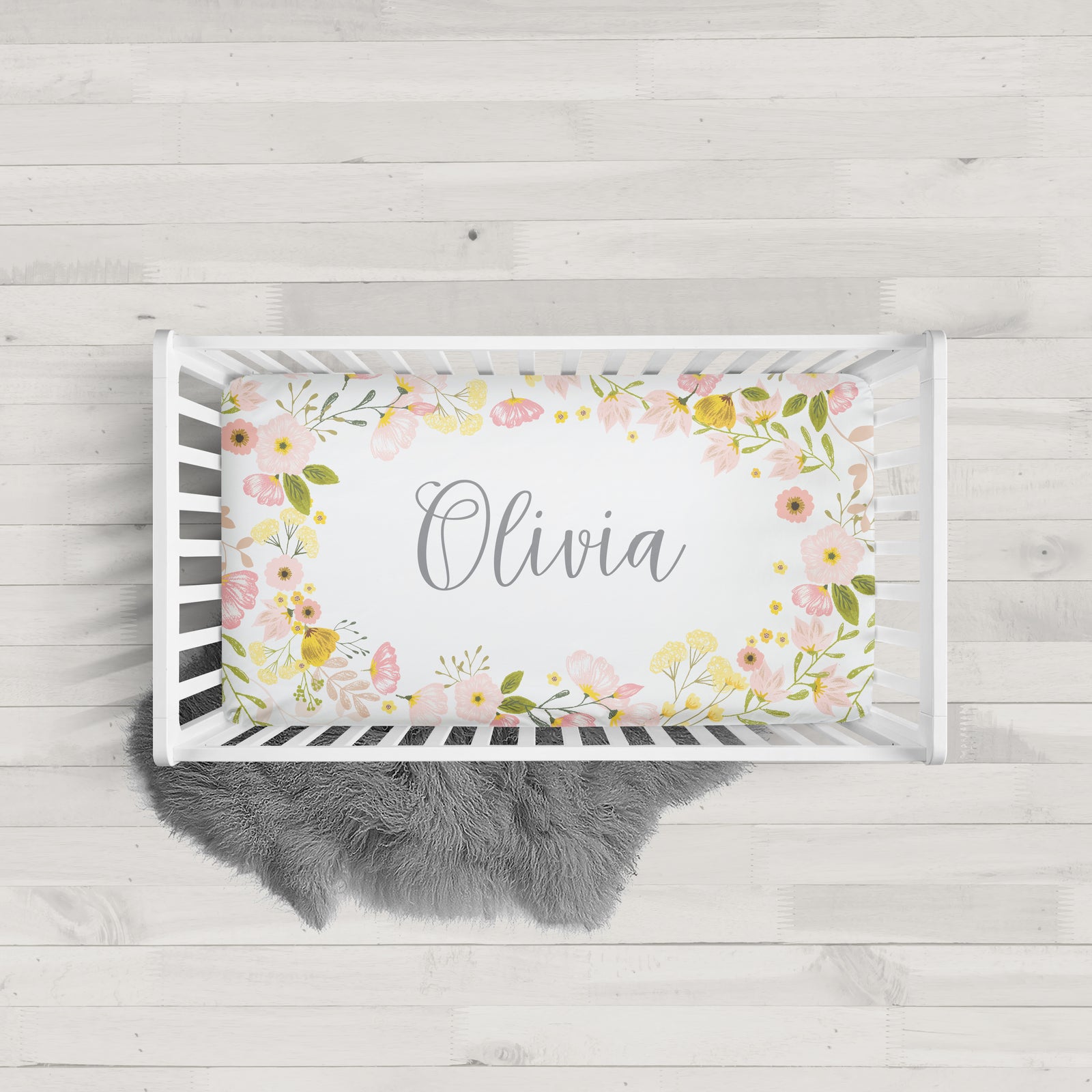 Blossom Personalized Crib Sheet, Pipsy.com