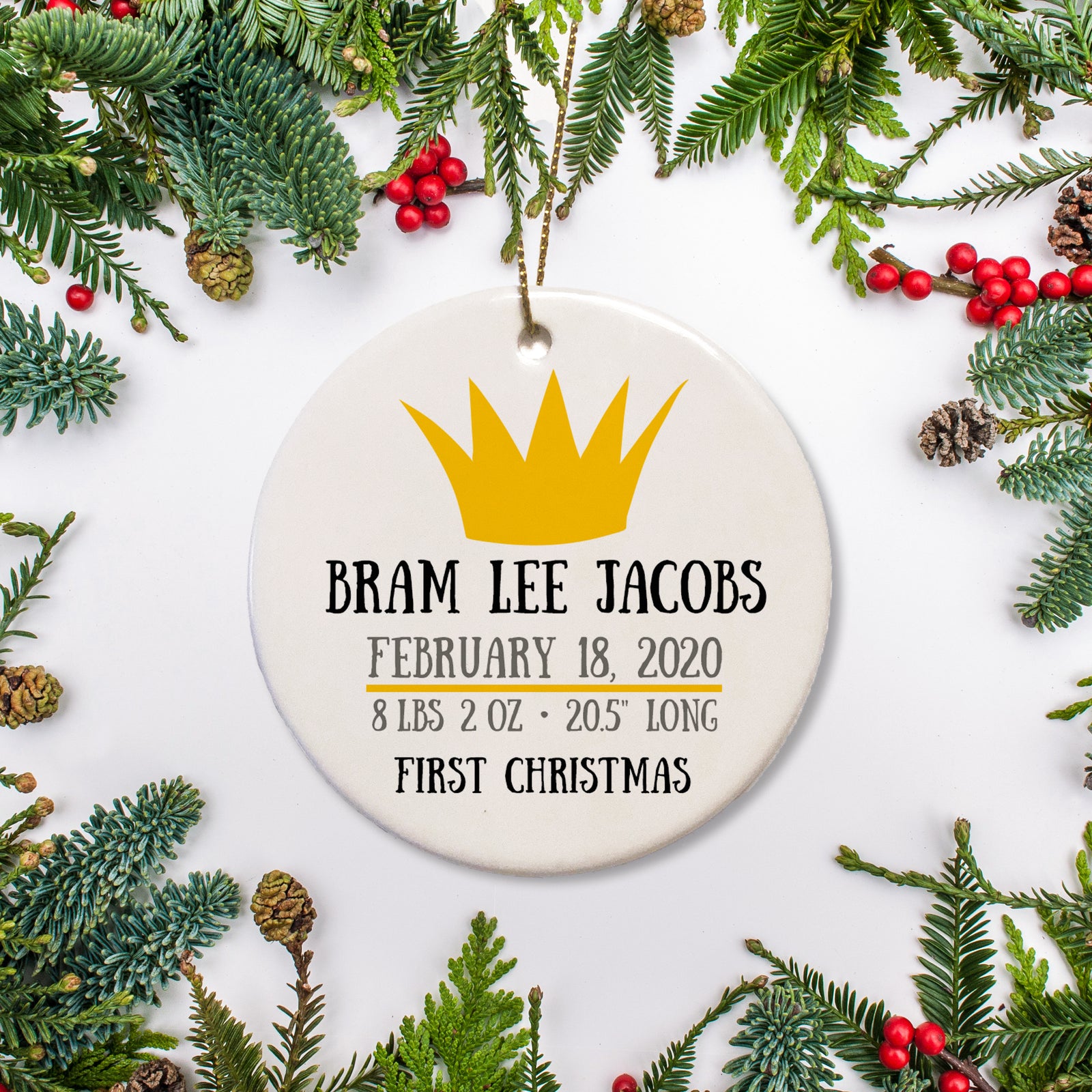 Crown Wild One birth date ornament | Pipsy.com