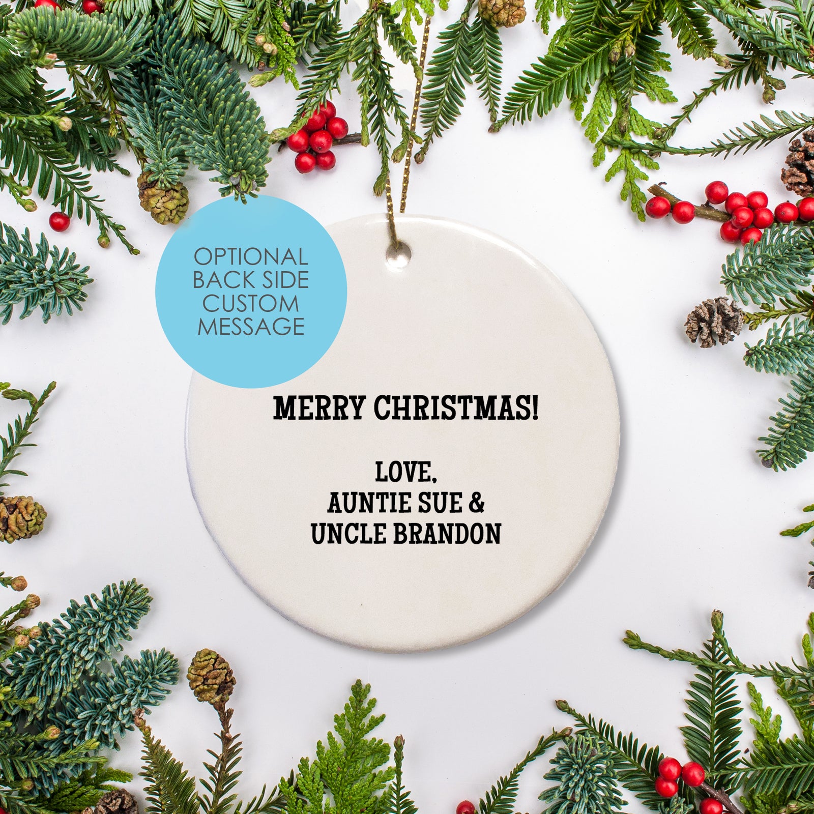 Green Brontosaurus Dinosaur Kids Personalized Christmas Ornament | Name and year in black block text | Pipsy.com