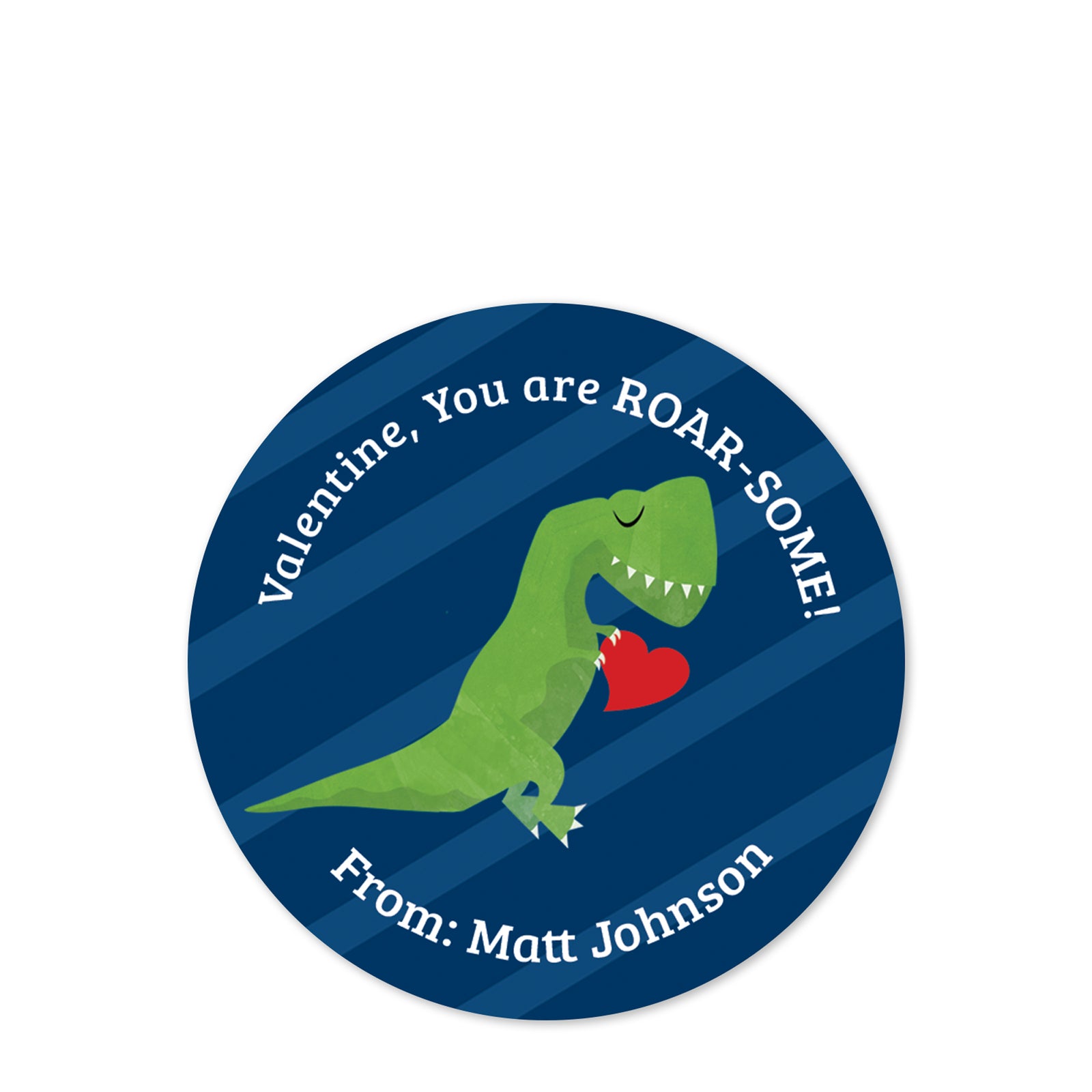 Dinosaur, T-Rex Valentine's Day Class Stickers - You are ROAR-SOME