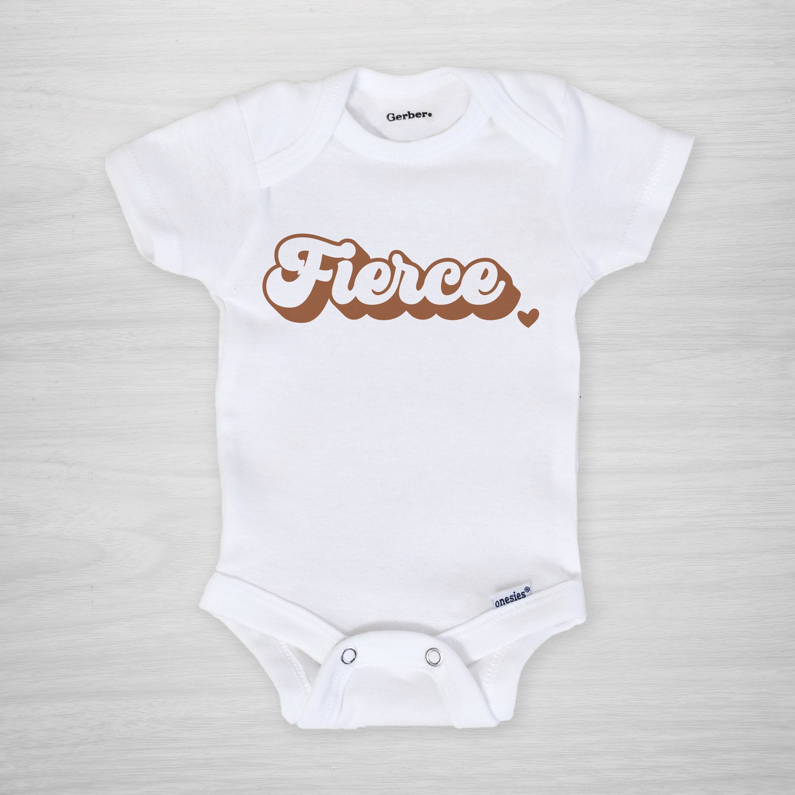 Fierce Retro Onesie, Unisex for a boy or girl, short sleeved