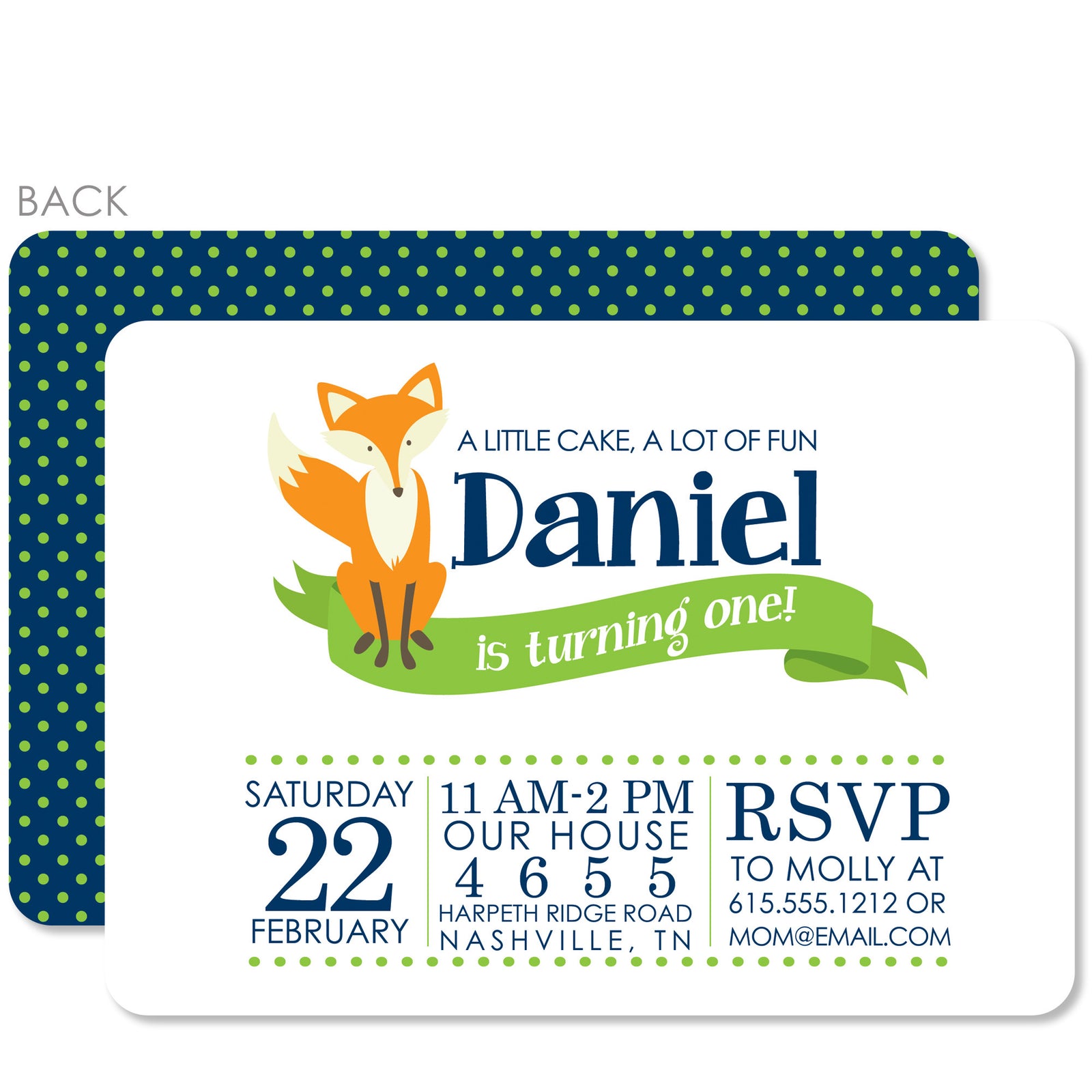 Fox Birthday Invitation | Pipsy.com | Blue