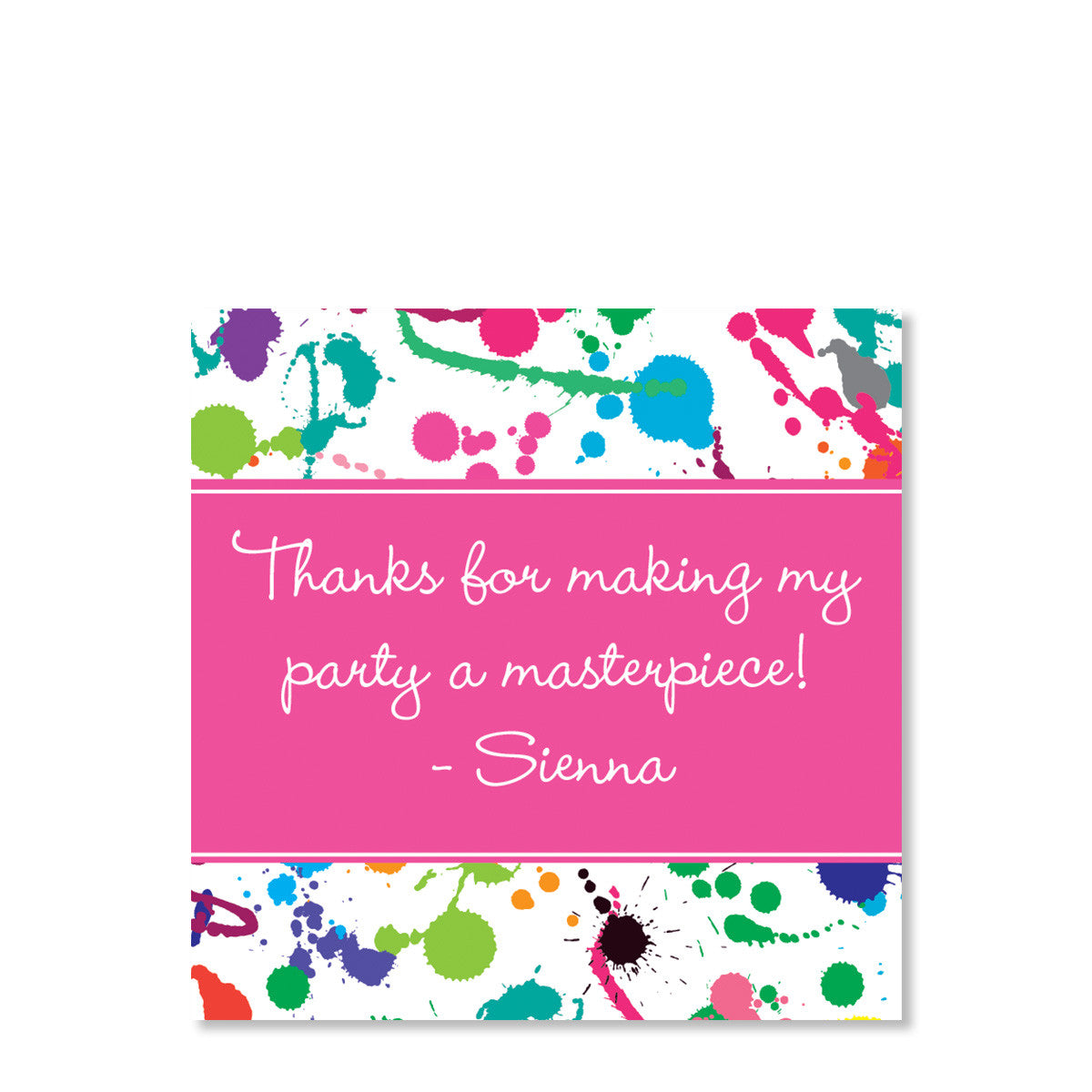 Art Splatter Party Cardstock Gift Tag | Swanky Press | Pink