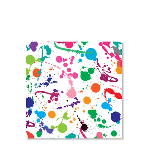 Pink Art Splatter Party Cardstock Gift Tag | Swanky Press | Back