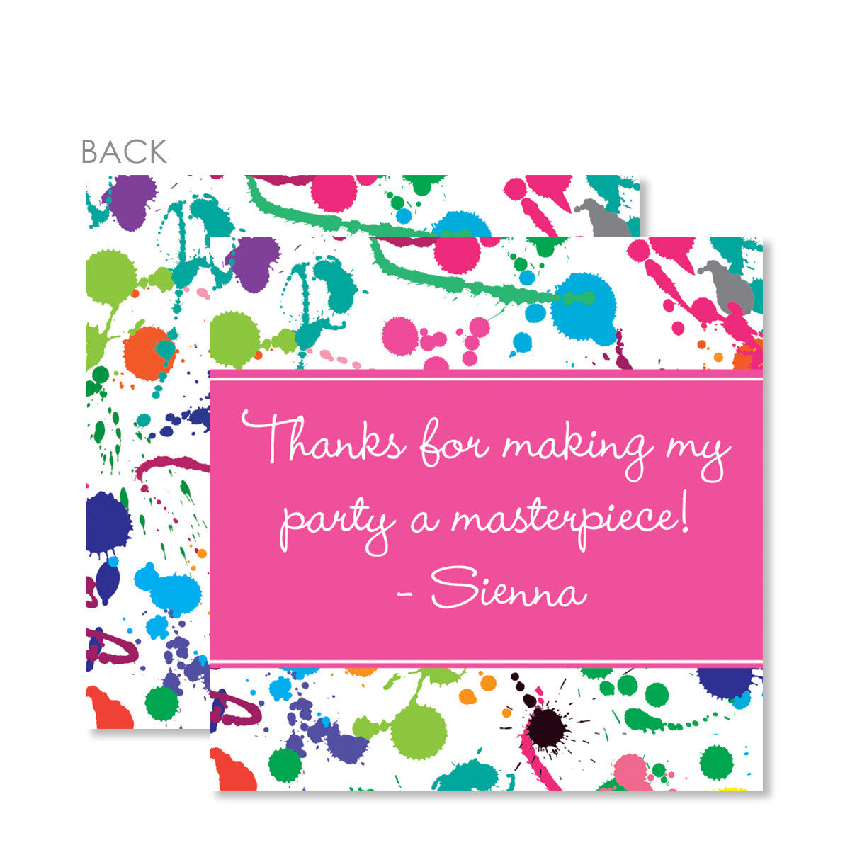 Art Splatter Party Cardstock Gift Tag | Swanky Press | Pink