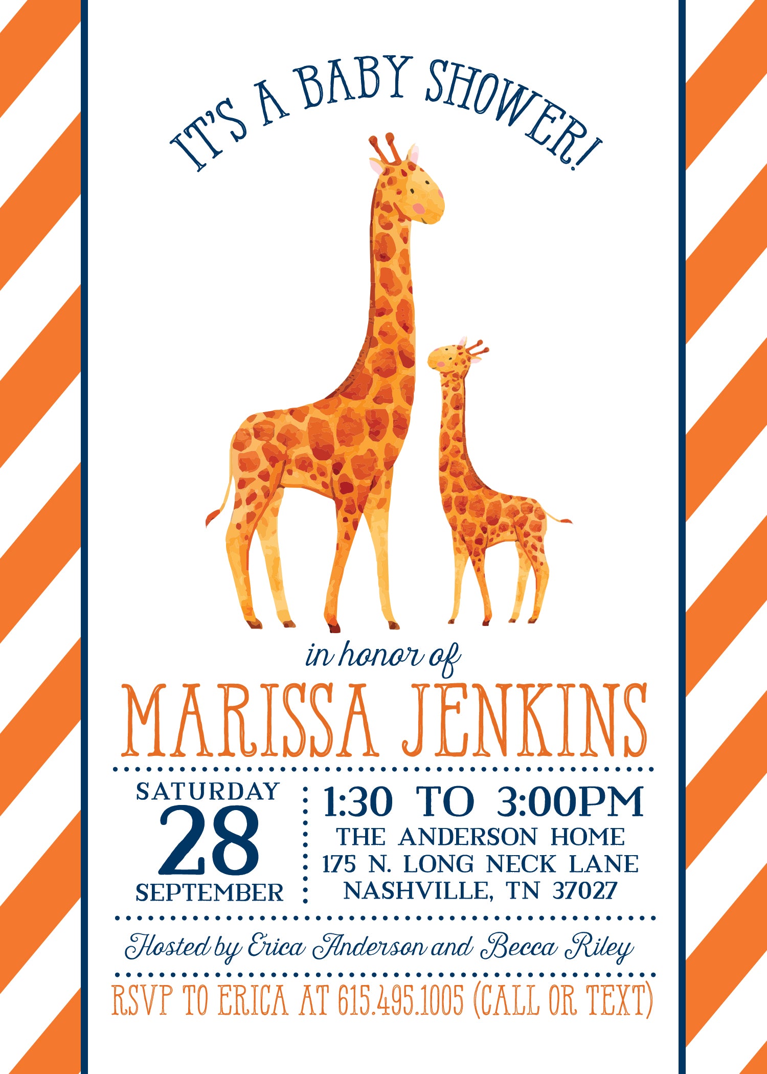 Giraffe Baby Shower Invitation | Pipsy.com | main image