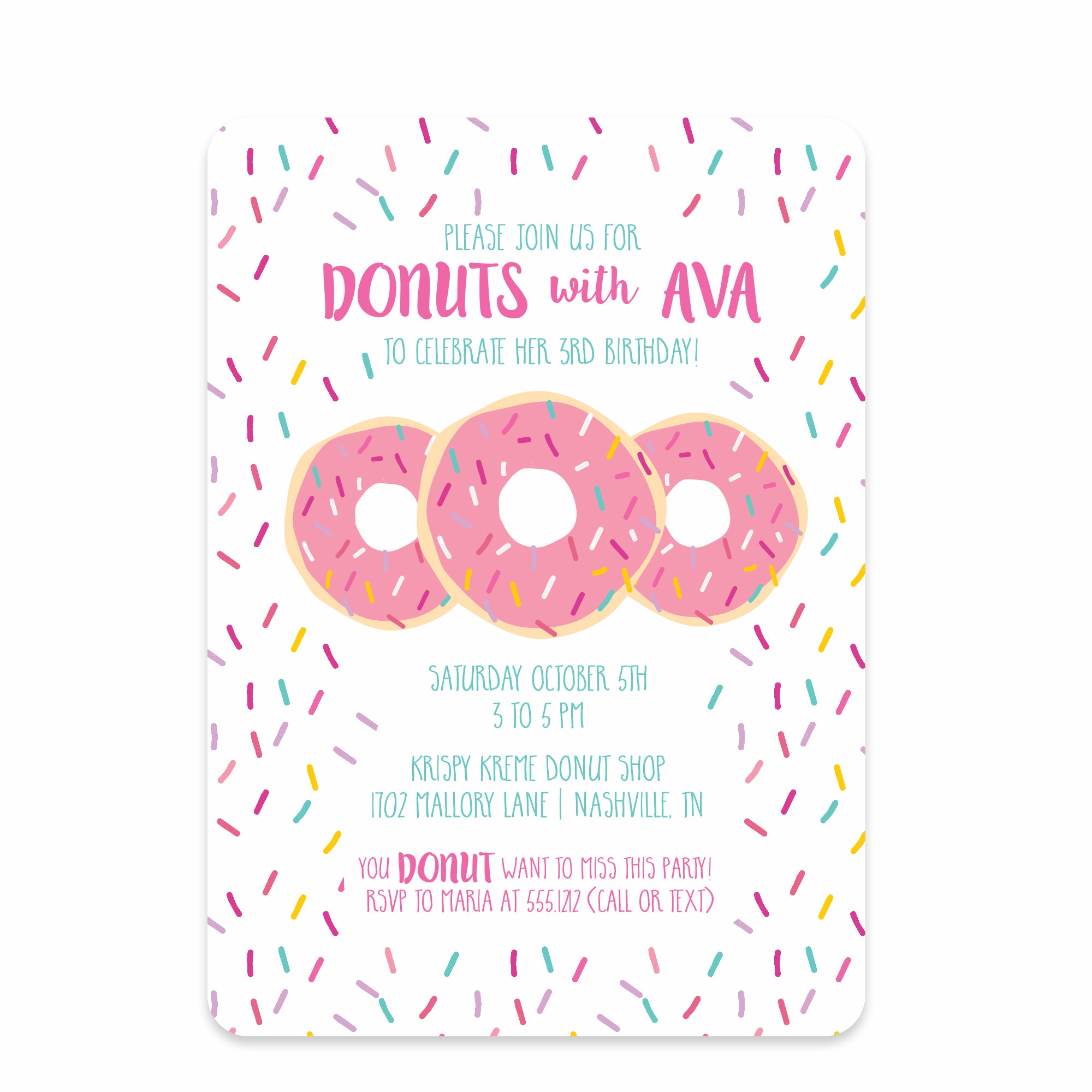 donut-party-girl-birthday-invitation-pipsy for Free Printable Donut Birthday Invitations Donut Party Girl Birthday Invitation - Pipsy for Free Printable Donut Birthday Invitations