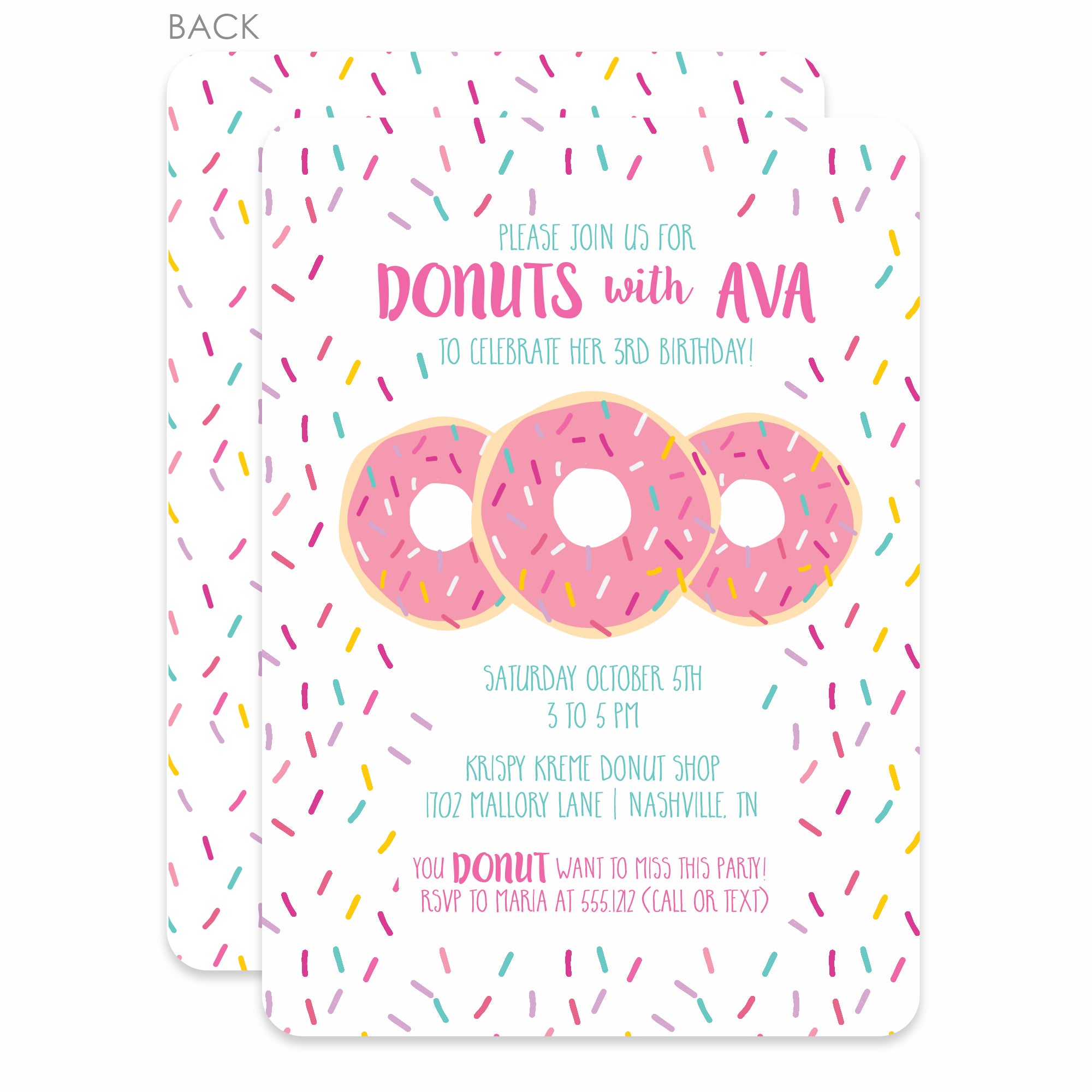 Donut Party Girl Birthday Invitation - Pipsy for Donut Birthday Party Invitations Free Printable