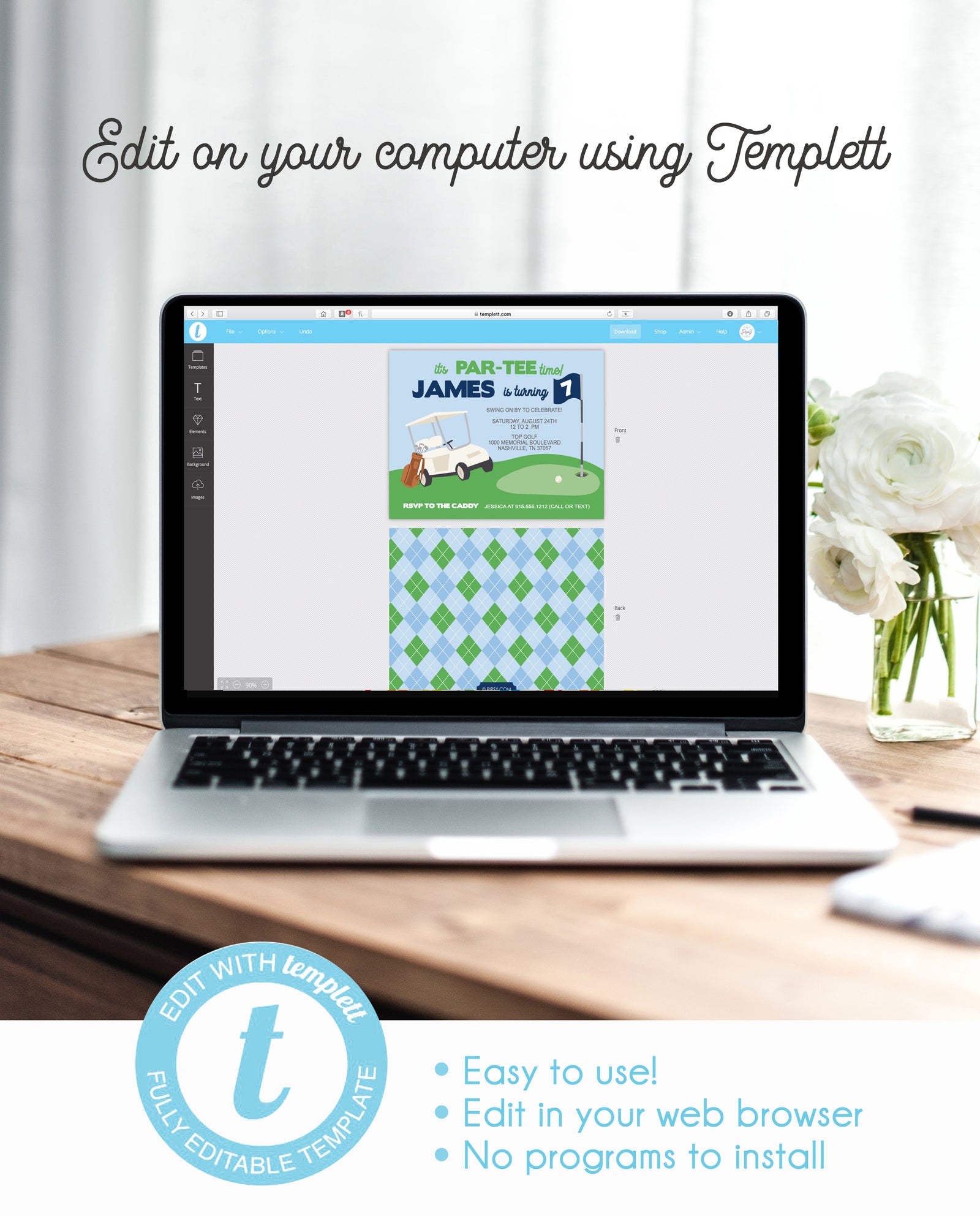 Golf Birthday Invitations (DIY Printable)