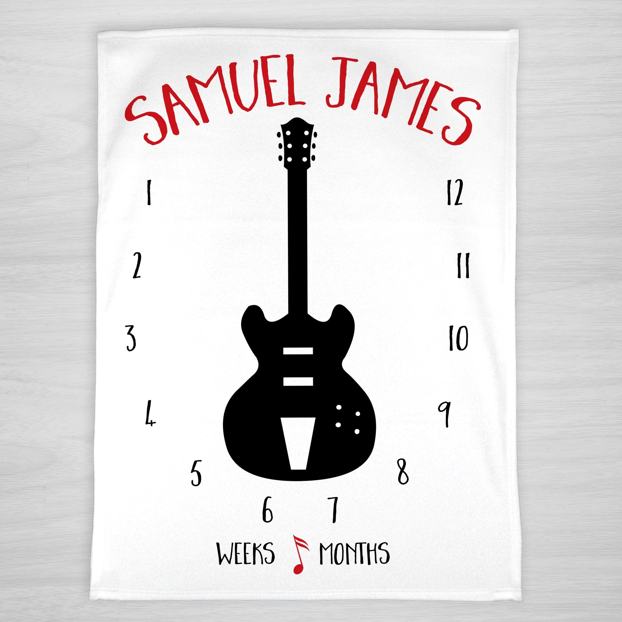Guitar Baby Milestone Marker, music musician electric, I'm with the band, personalized