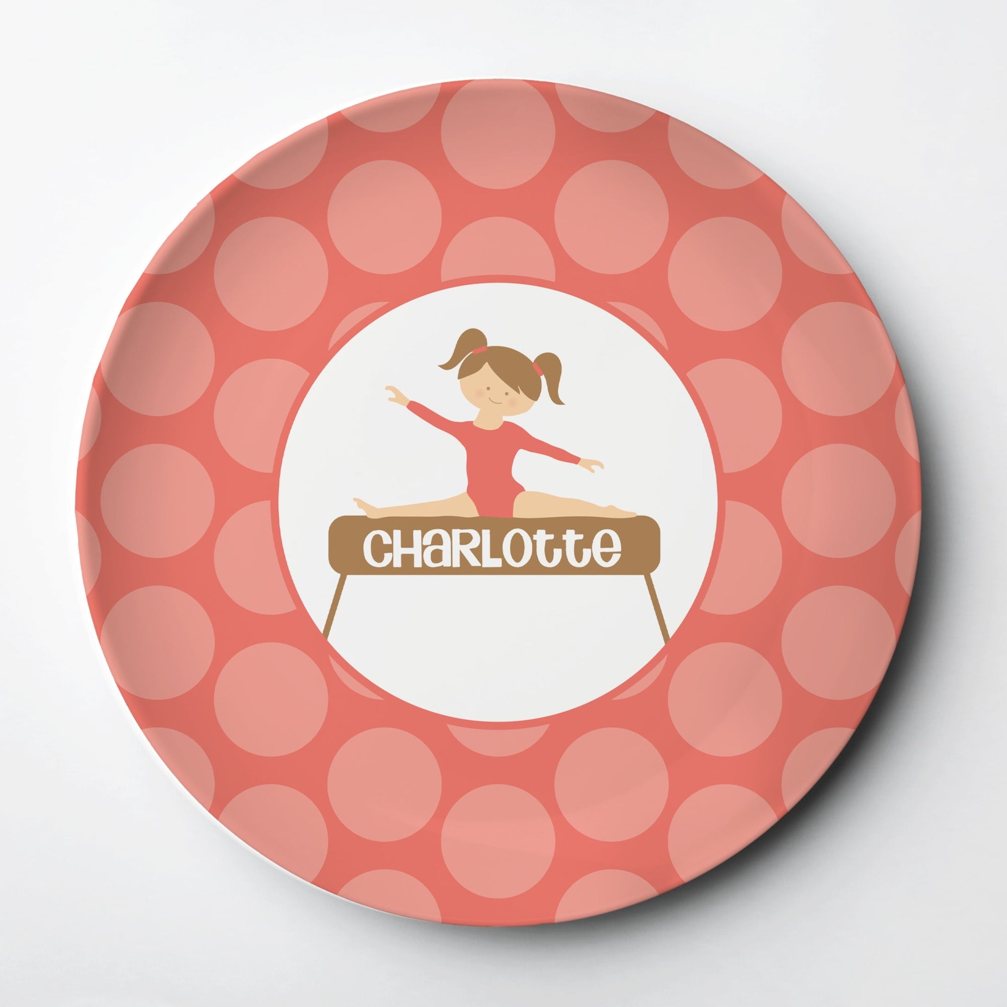 Gymnastic lovers personalized ThermoSāf® plate, dishwasher safe, Pipsy.com