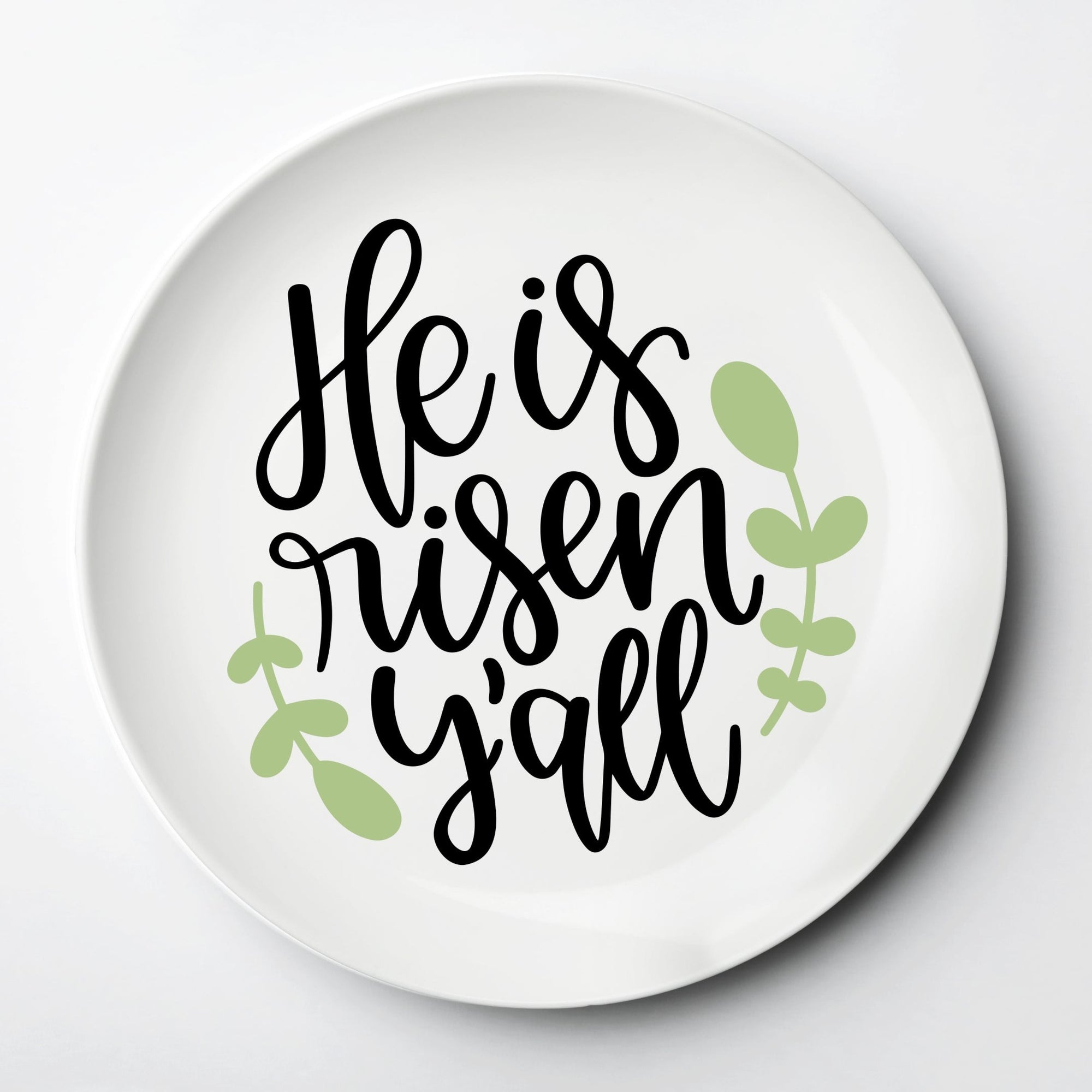 He Is Risen Y'all Easter Plate, Reusable, dishwasher oven microwave safe, Pipsy.com